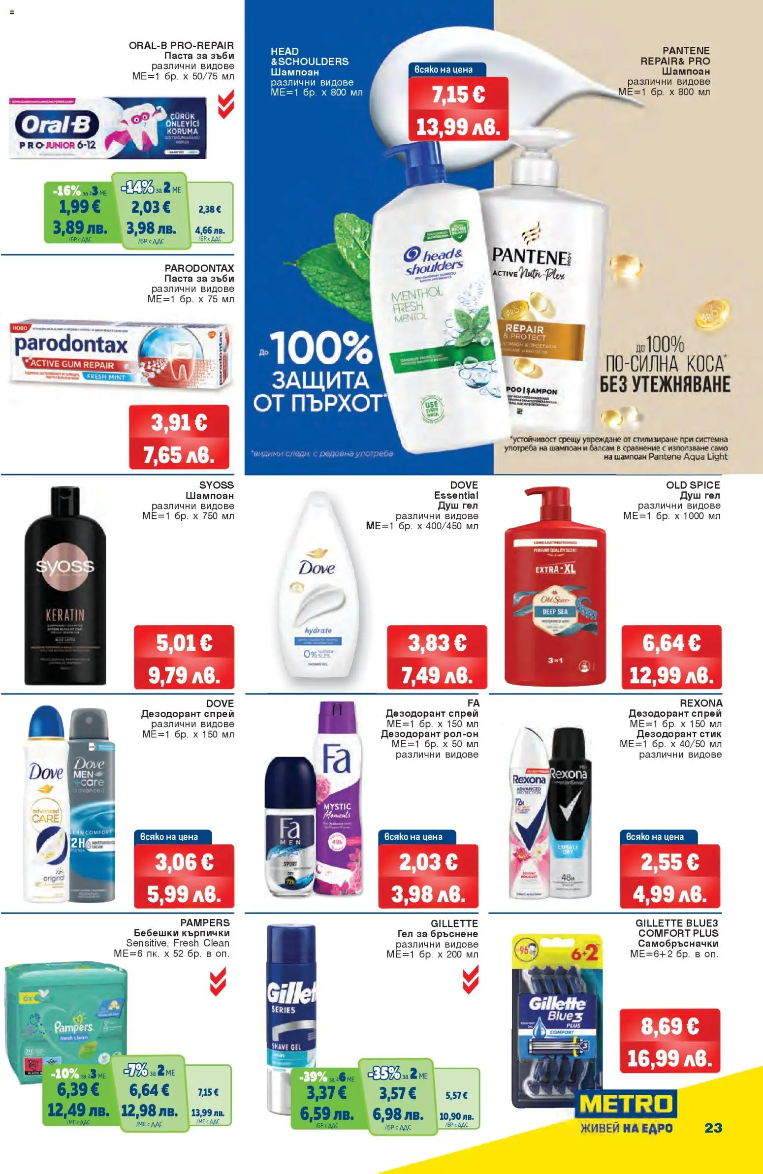 {H1} | Страница: 23 | Продукти: Балсам, Дезодорант, Паста за зъби, Кърпички