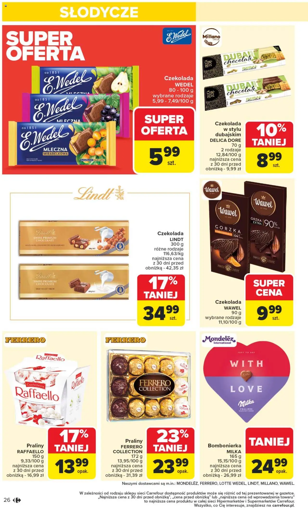 Carrefour Gazetka od 13.10.2025 | Strona: 26 | Produkty: Słodycze, Praliny, Bombonierka, Czekolada