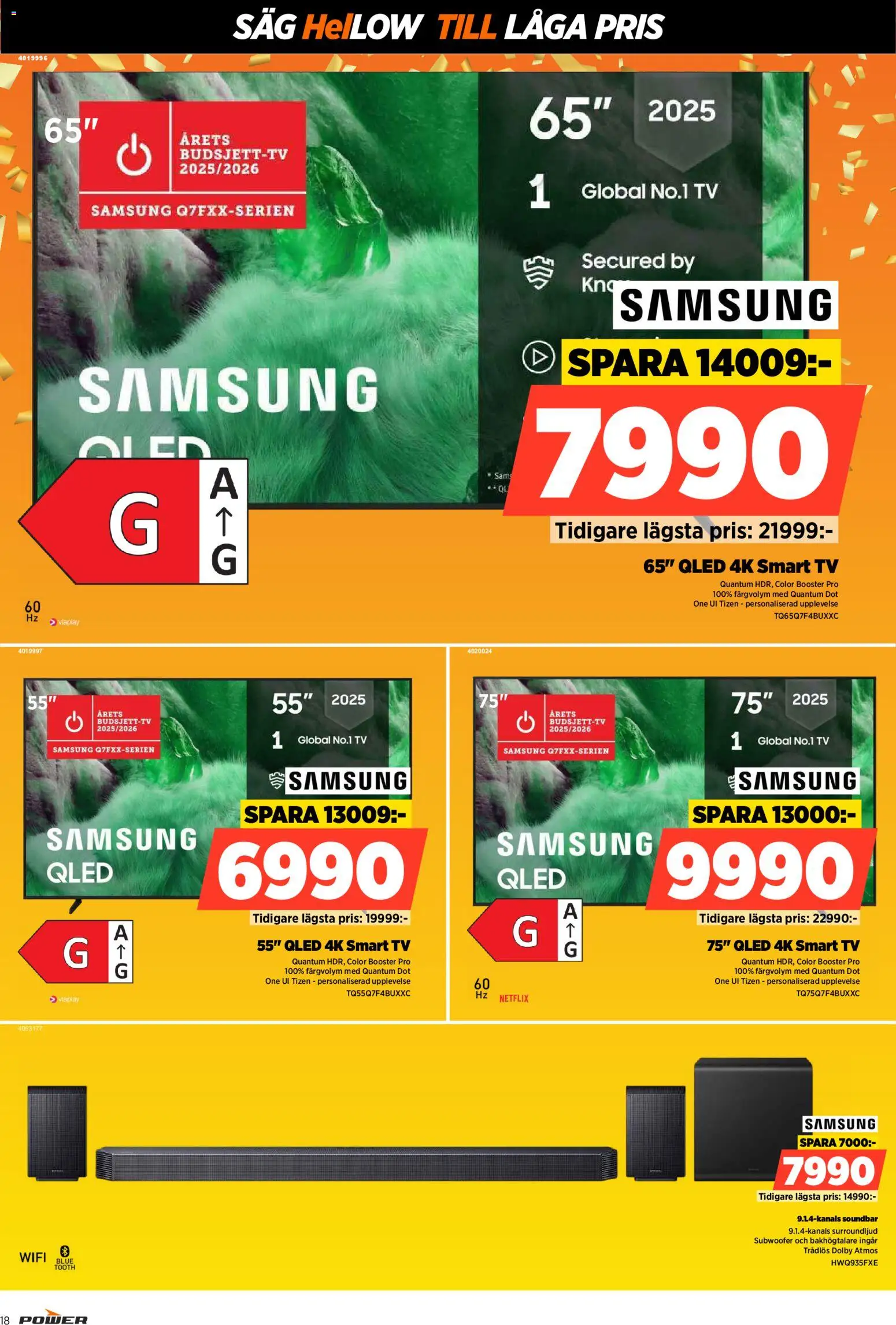 Power reklamblad aktuell från 16.02.2026 | Sida: 18 | Produkter: Såg, Smart tv, Tv, Wifi