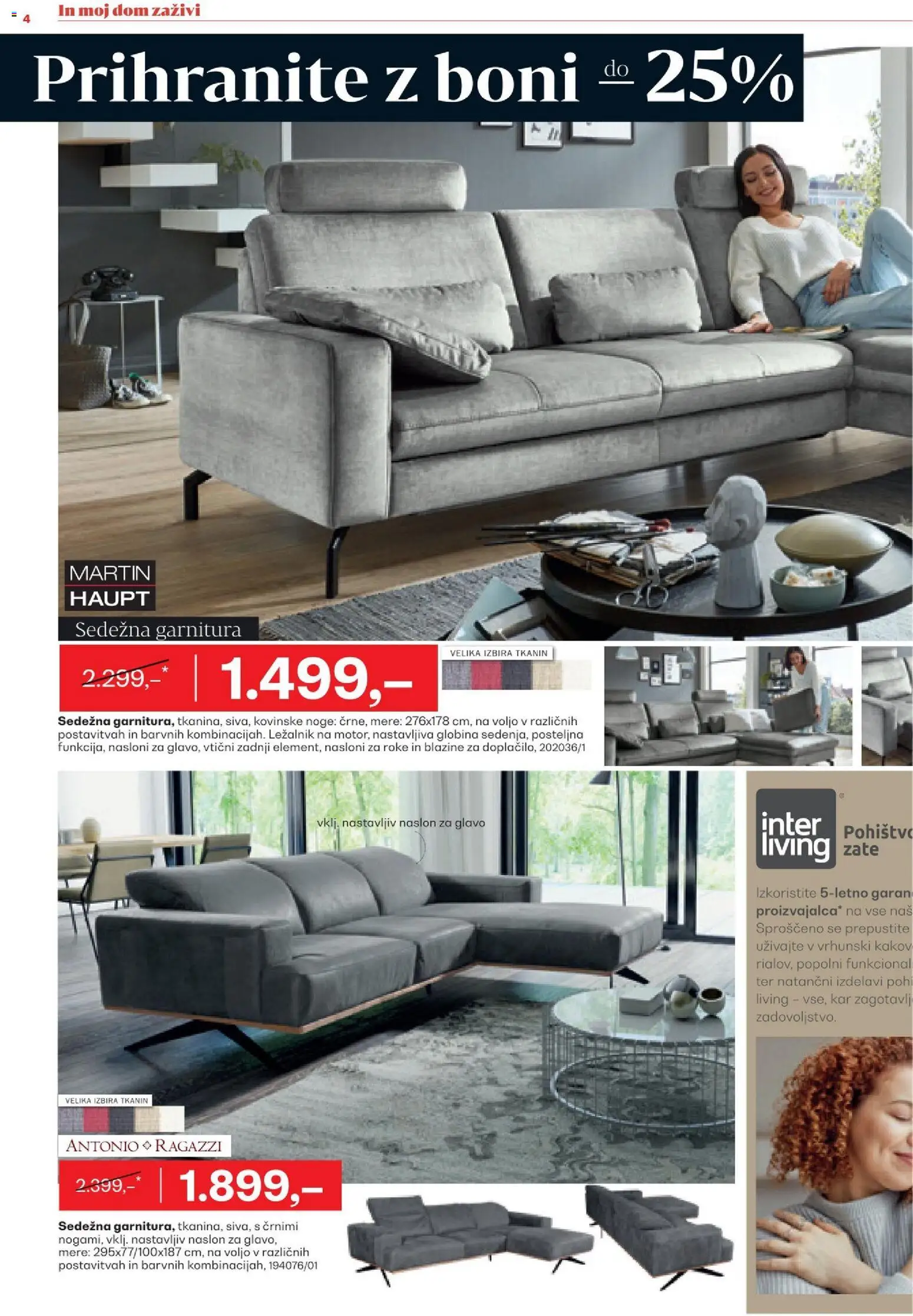 Novi Rutar katalog ponudbe – veljaven od 10.03.2026 | Stran: 4 | Izdelki: Ležalnik, Sedezna garnitura