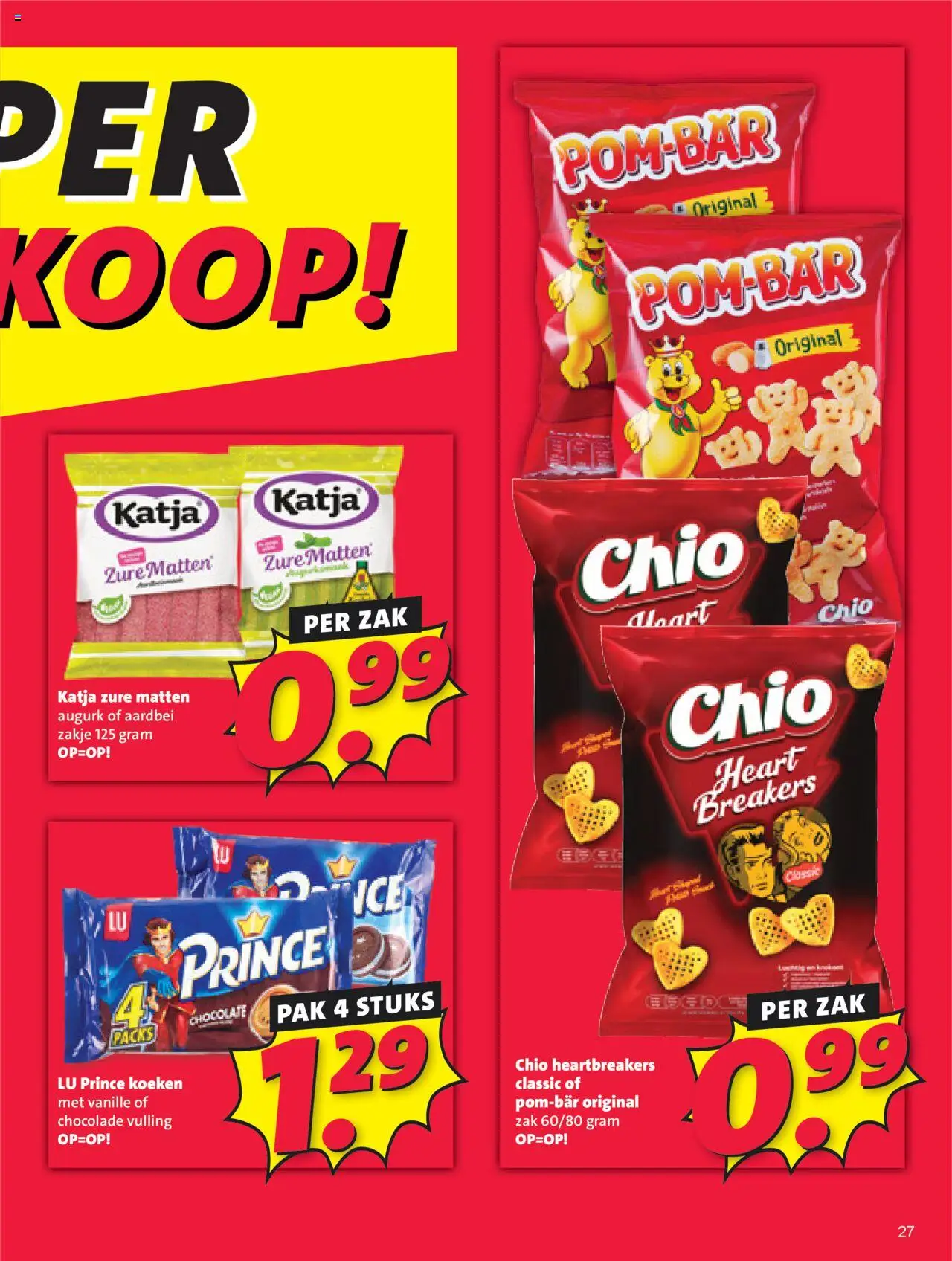  | Pagina: 27 | Producten: Chocolade, Zak, Zure matten, Aardbei