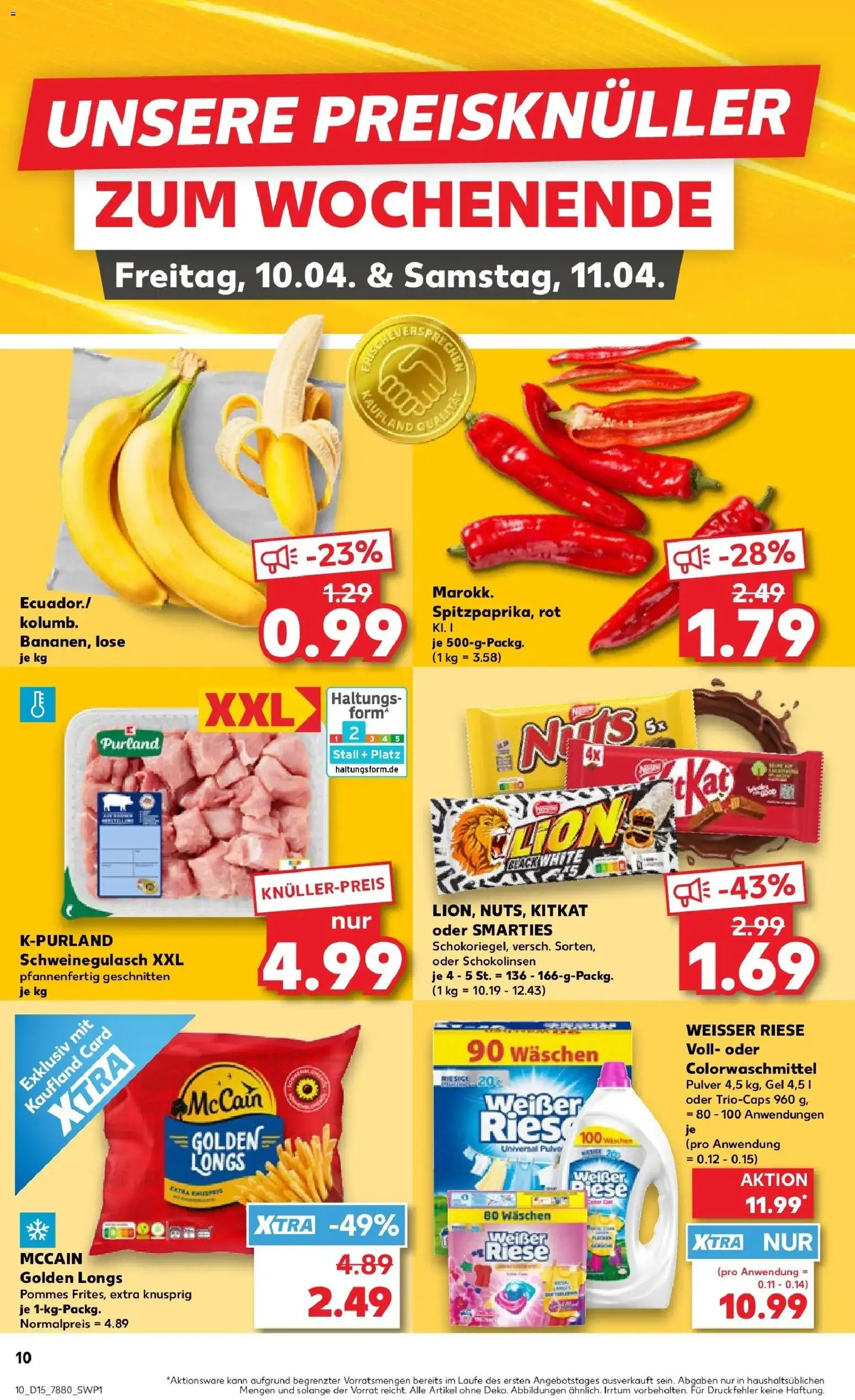 Kaufland Prospekt Kassel	 – gültig ab 07.04.2026 | Seite: 22 | Produkte: Schweinegulasch, Smarties, Pommes, McCain