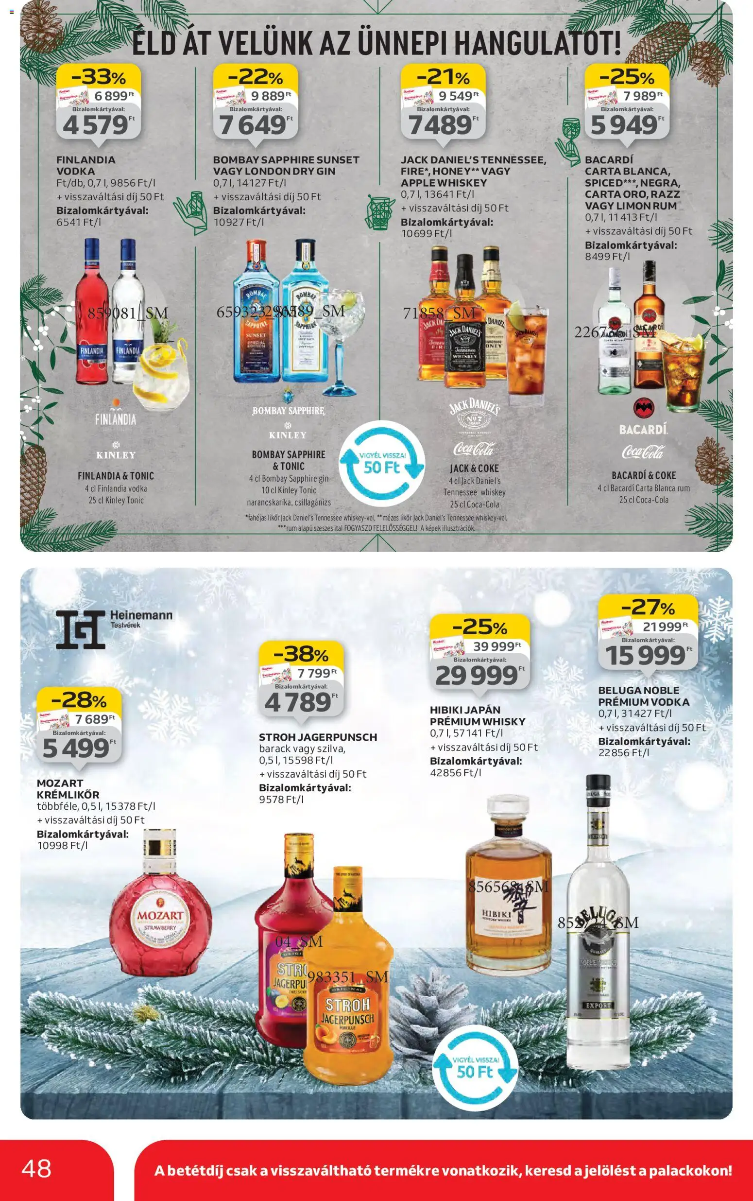 Auchan akciós ujság - amely érvényes a következő dátumtól: 27.11.2025 | Oldal: 48 | Termékek: Tonic, Krémlikőr, Likőr, Whisky