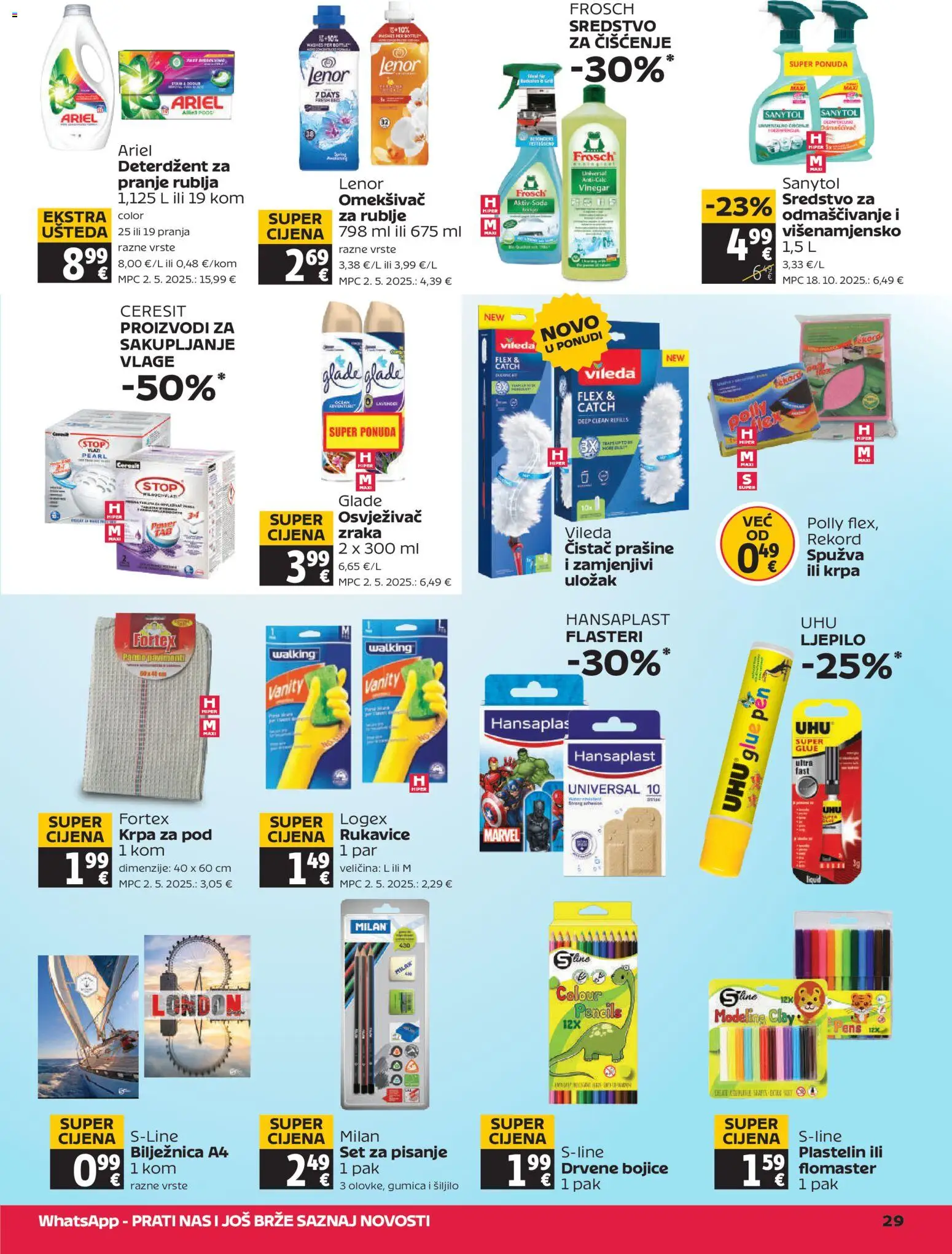 Tommy katalog | vrijedi od 06.11.2025 | Stranica: 29 | Proizvodi: Spužva, Rukavice, Ariel, Drvene bojice