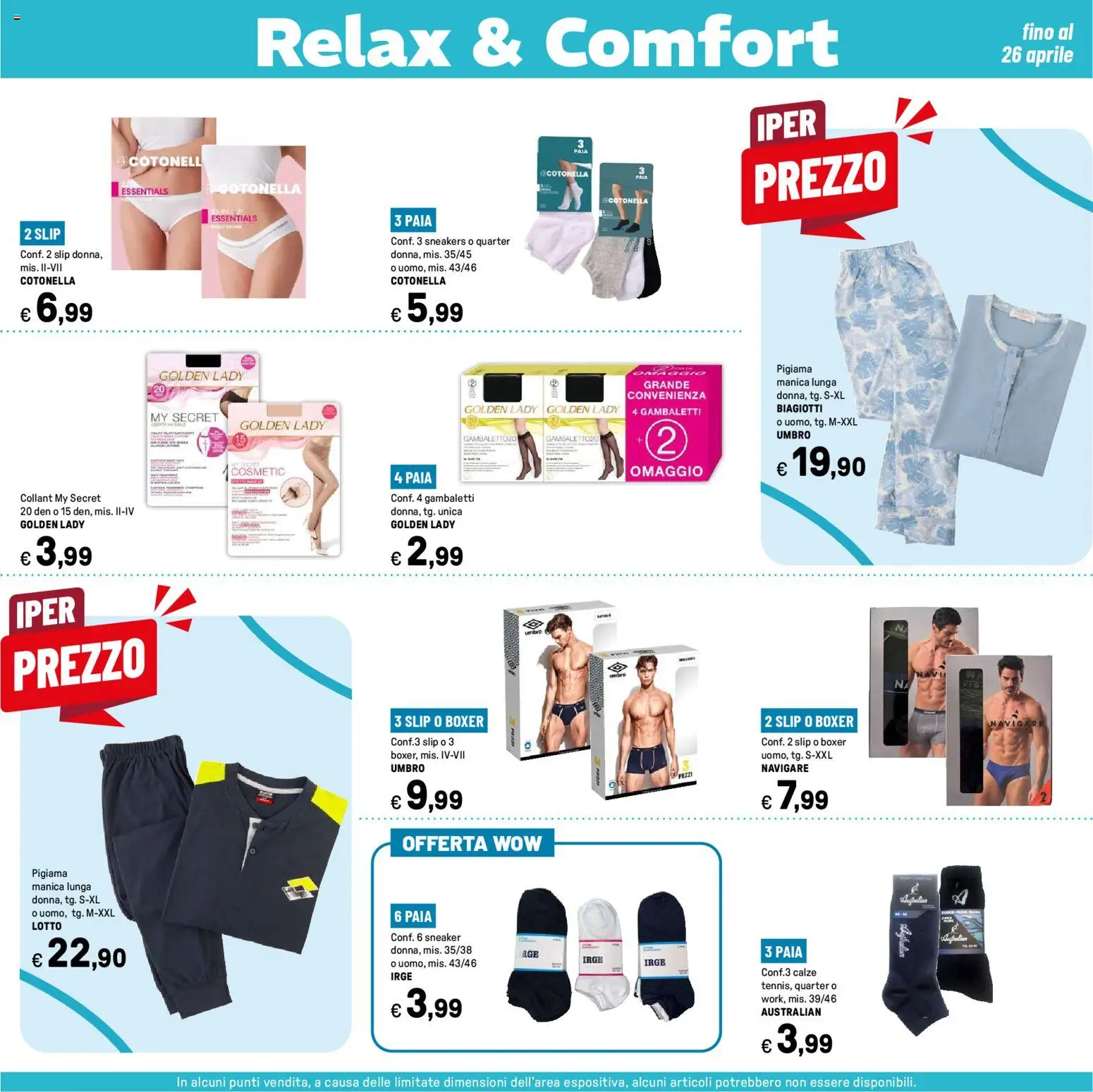 Volantino Iper del 27.03.2026 | Pagina: 47 | Prodotti: Pigiama, Boxer, Sneakers, Gambaletti