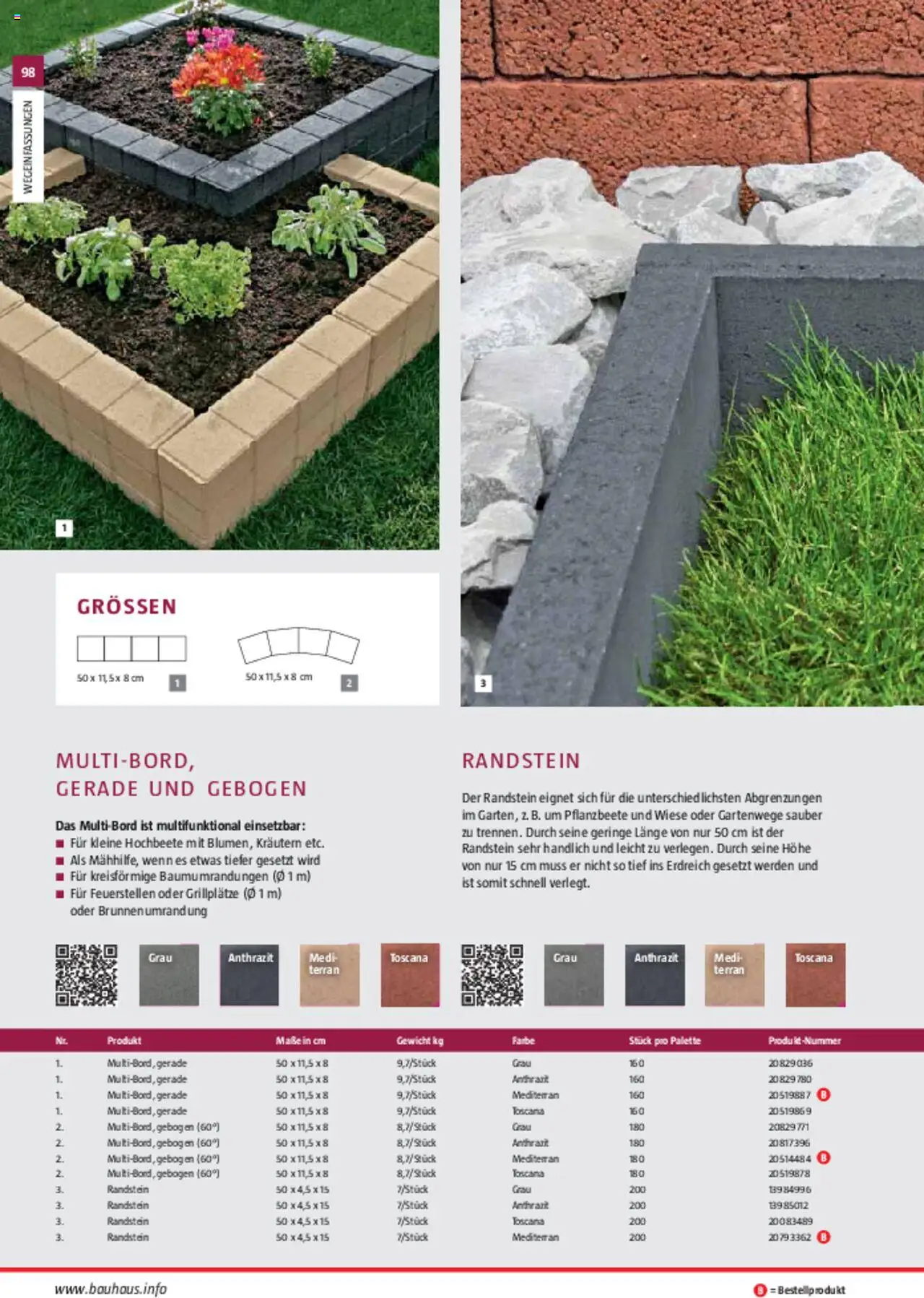 Bauhaus Gartenbaumaterialien 2025 gültig ab 11.03.2025 | Seite: 98 | Produkte: Gewicht