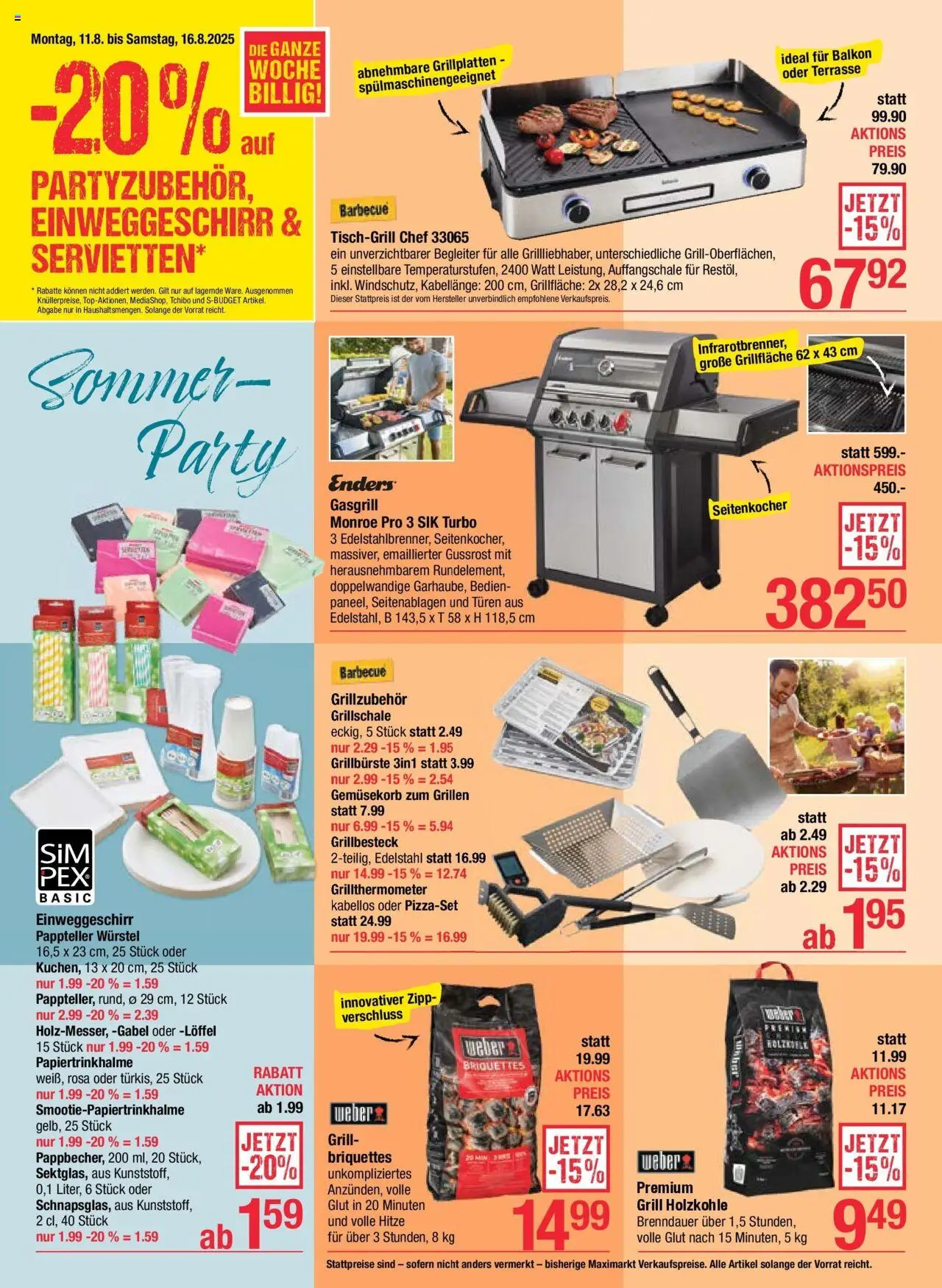 Maximarkt Flugblatt Flugblatt Anif, Bruck an der Großglocknerstraße gültig ab 11.08.2025 | Seite: 8 | Produkte: Grill