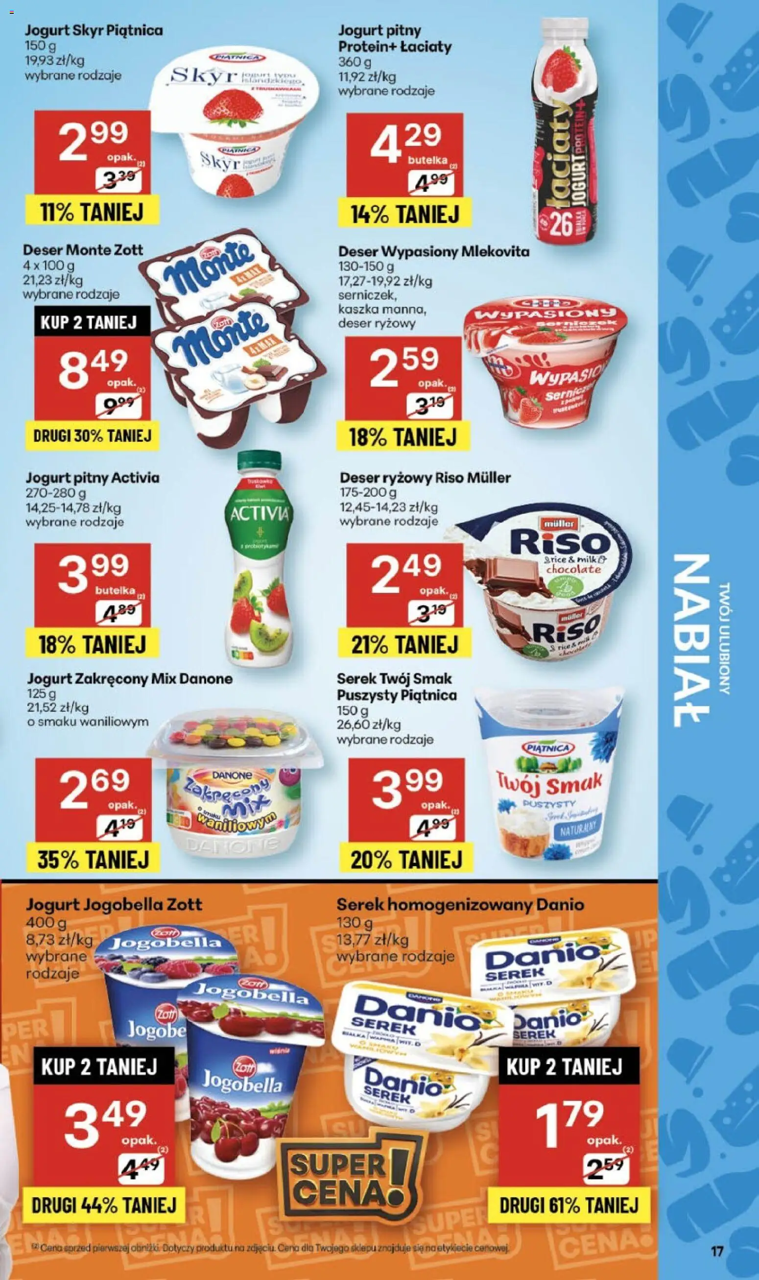 Delikatesy Centrum Gazetka od 13.11.2025 | Strona: 17 | Produkty: Serek Twój Smak, Serek, Jogurt pitny, Jogurt
