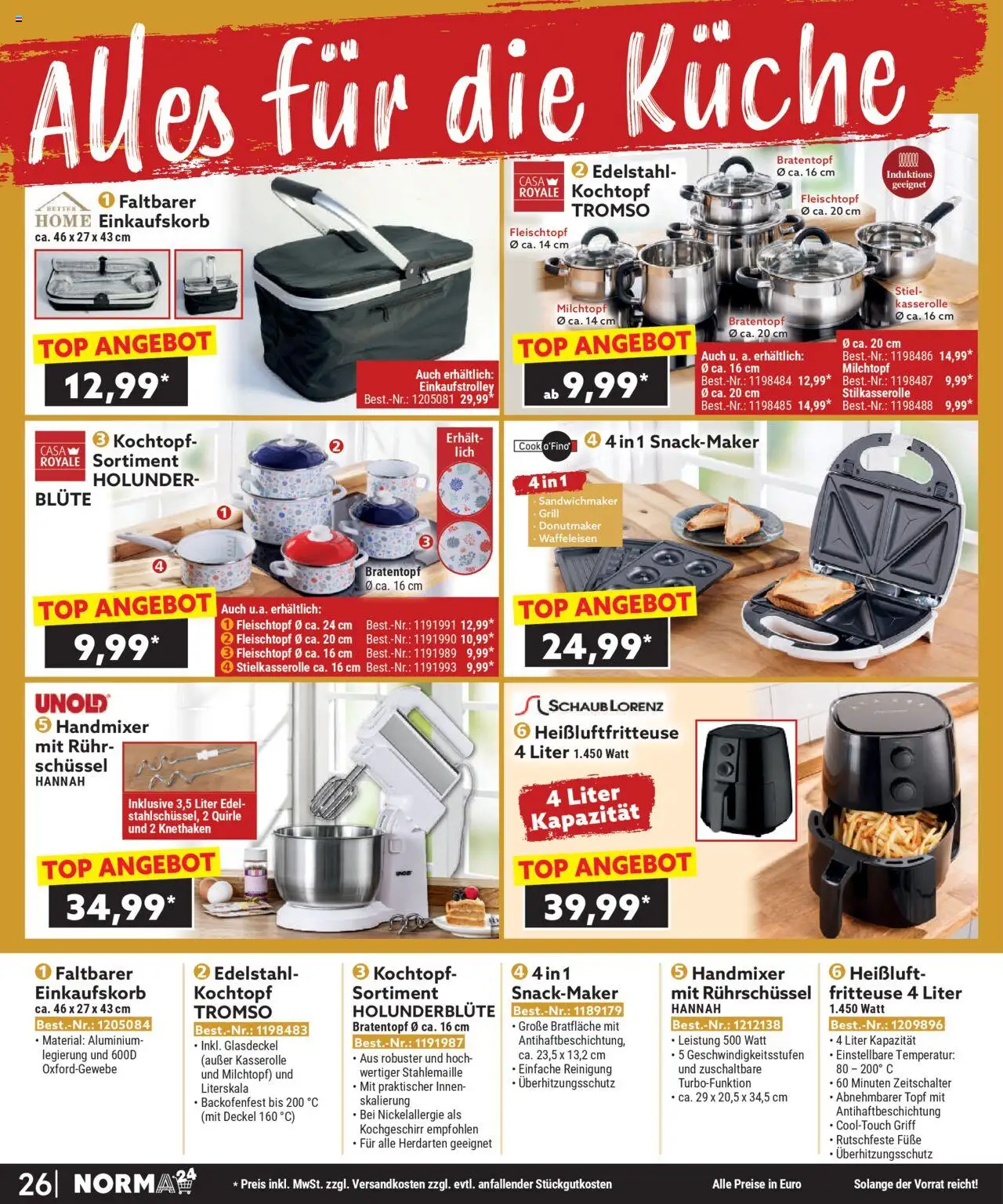 Norma Bestellmagazin  gültig ab 01.10.2025 | Seite: 26 | Produkte: Grill, Sandwichmaker