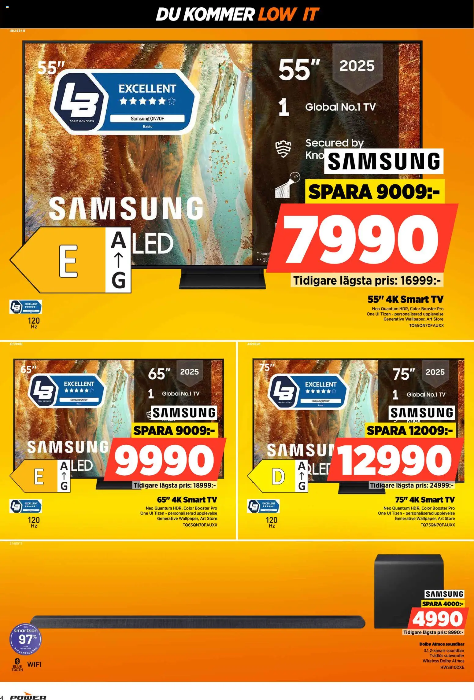 Power reklamblad aktuell från 09.03.2026 | Sida: 4 | Produkter: Smart tv, Tv, Wifi