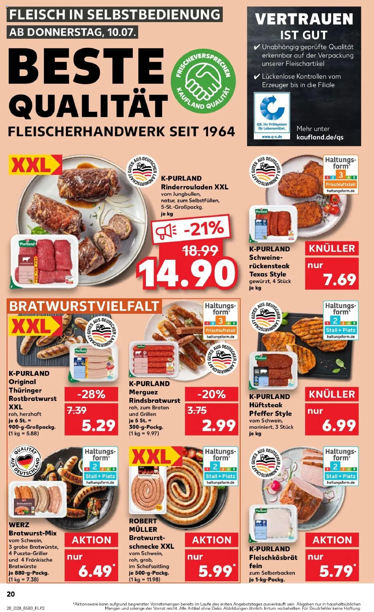 Kaufland prospekt Mannheim	 - gültig ab dem 13.07.2025 | Seite: 35 | Produkte: Rinderrouladen, Bratwurst, Pfeffer, Steak