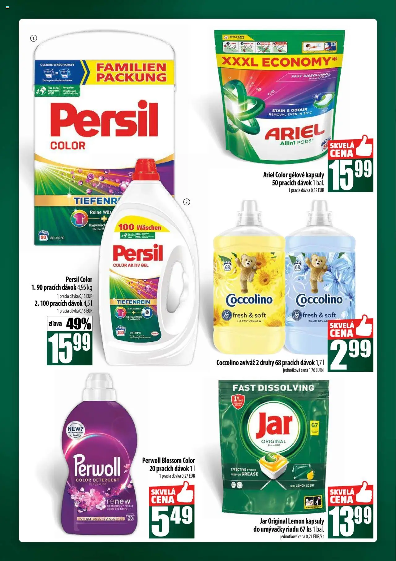 Nové COOP Jednota akcie – leták je platný od 18.09.2025 | Strana: 54 | Produkty: Persil, Kapsuly do umývačky riadu, Ariel, Jar