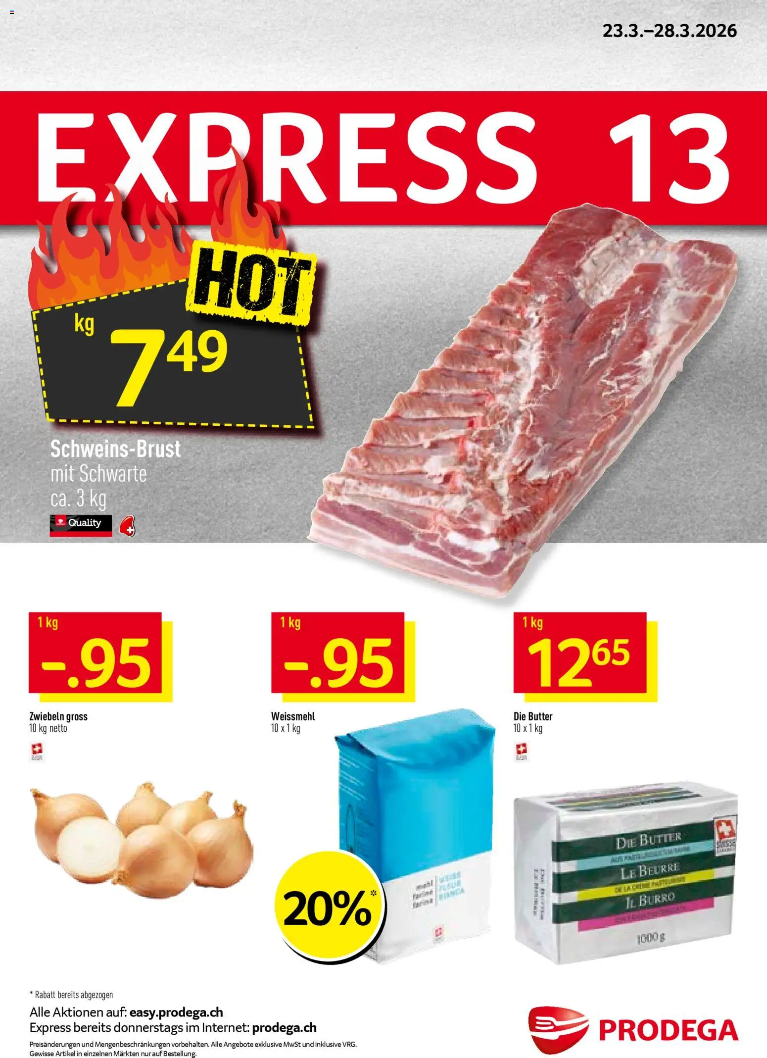 Prodega aktionen – gültig ab 23.03.2026 | Seite: 1 | Produkte: Butter, Zwiebeln