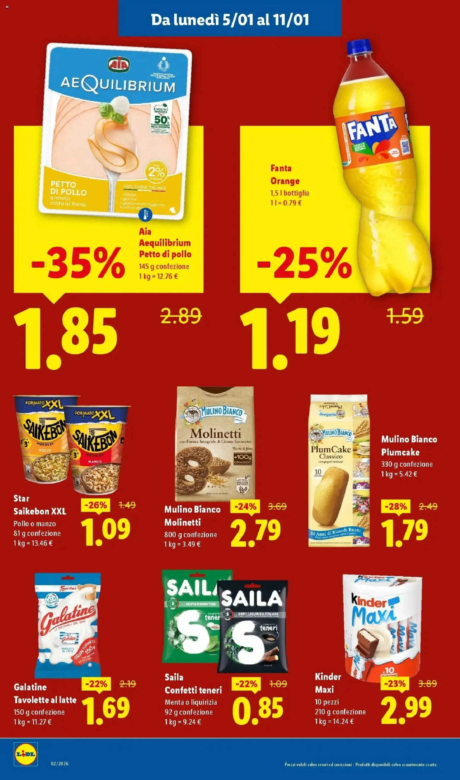 Volantino Lidl del 05.01.2026 | Pagina: 18 | Prodotti: Petto di Pollo, Pollo, Farina, Forno