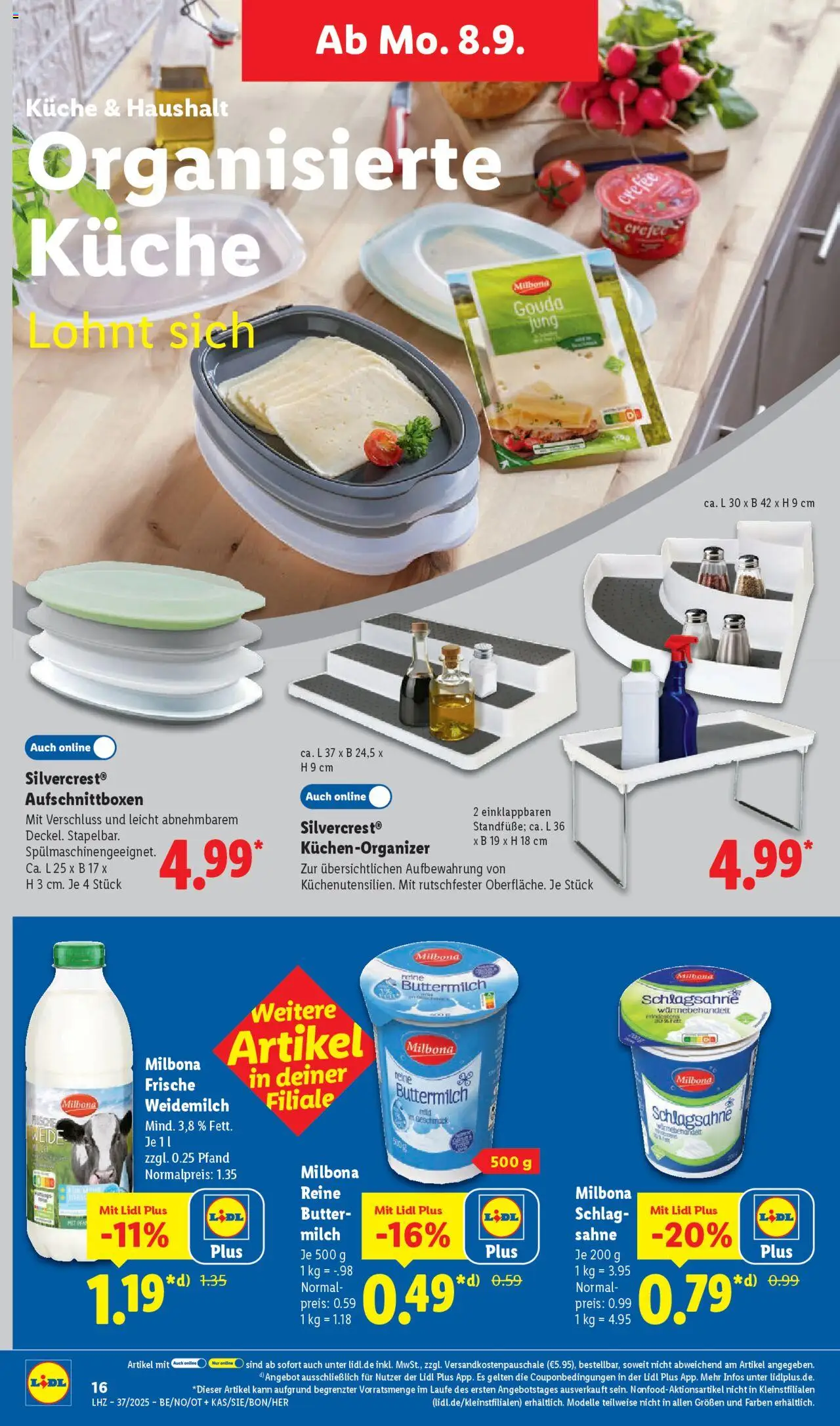 Lidl Prospekt Zossen 	 - gültig ab dem 08.09.2025 | Seite: 24 | Produkte: Buttermilch, Schlagsahne, Küche, Sahne