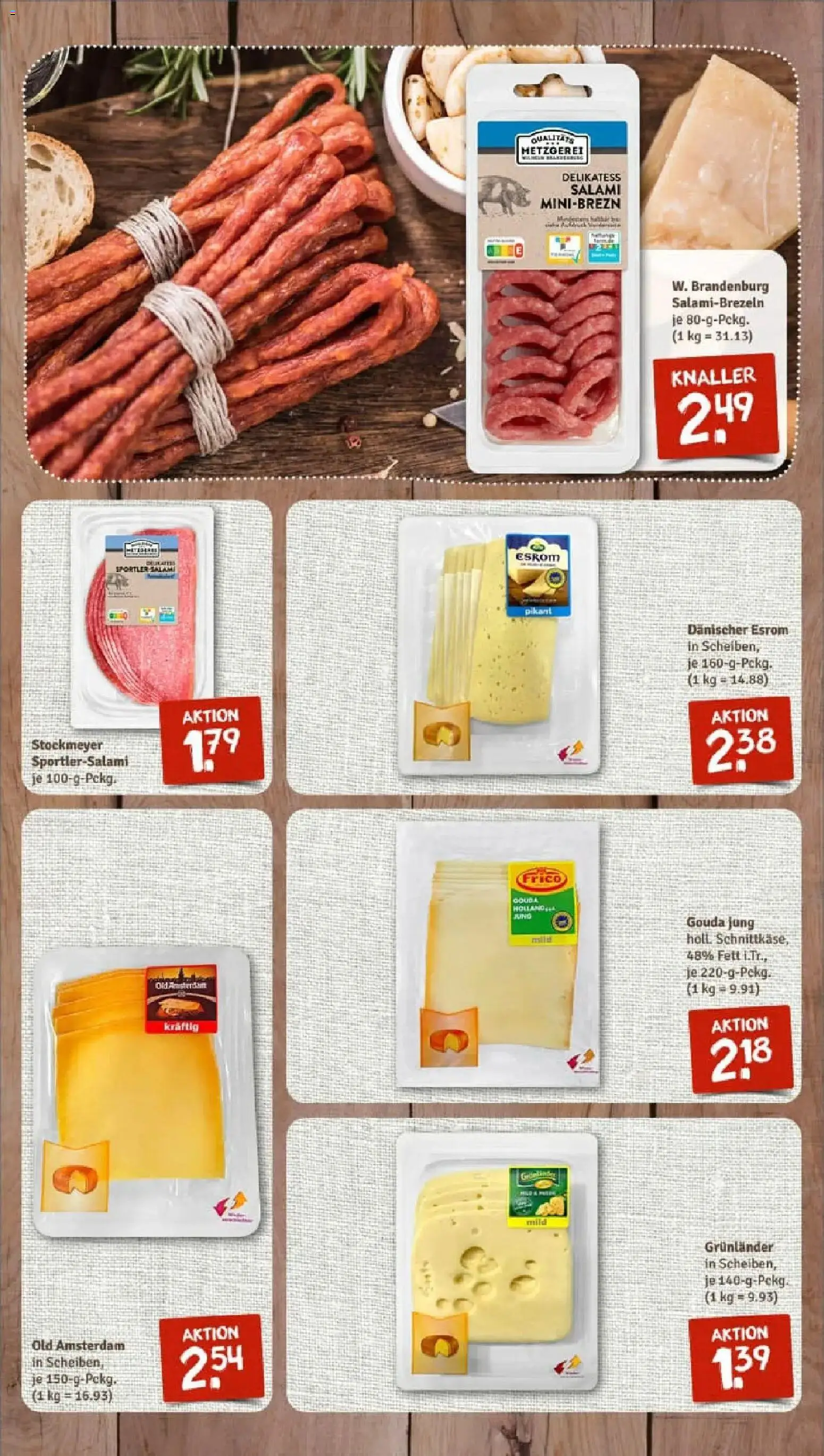 Rewe prospekt Lage	 – gültig ab 19.01.2026 | Seite: 7 | Produkte: Gouda, Grunlander, Salami