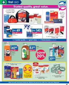 Clicks specials catalogue – valid from 30.12.2025 | Page: 27 | Products: Gloves, Antiseptic liquid, Oil, Switch