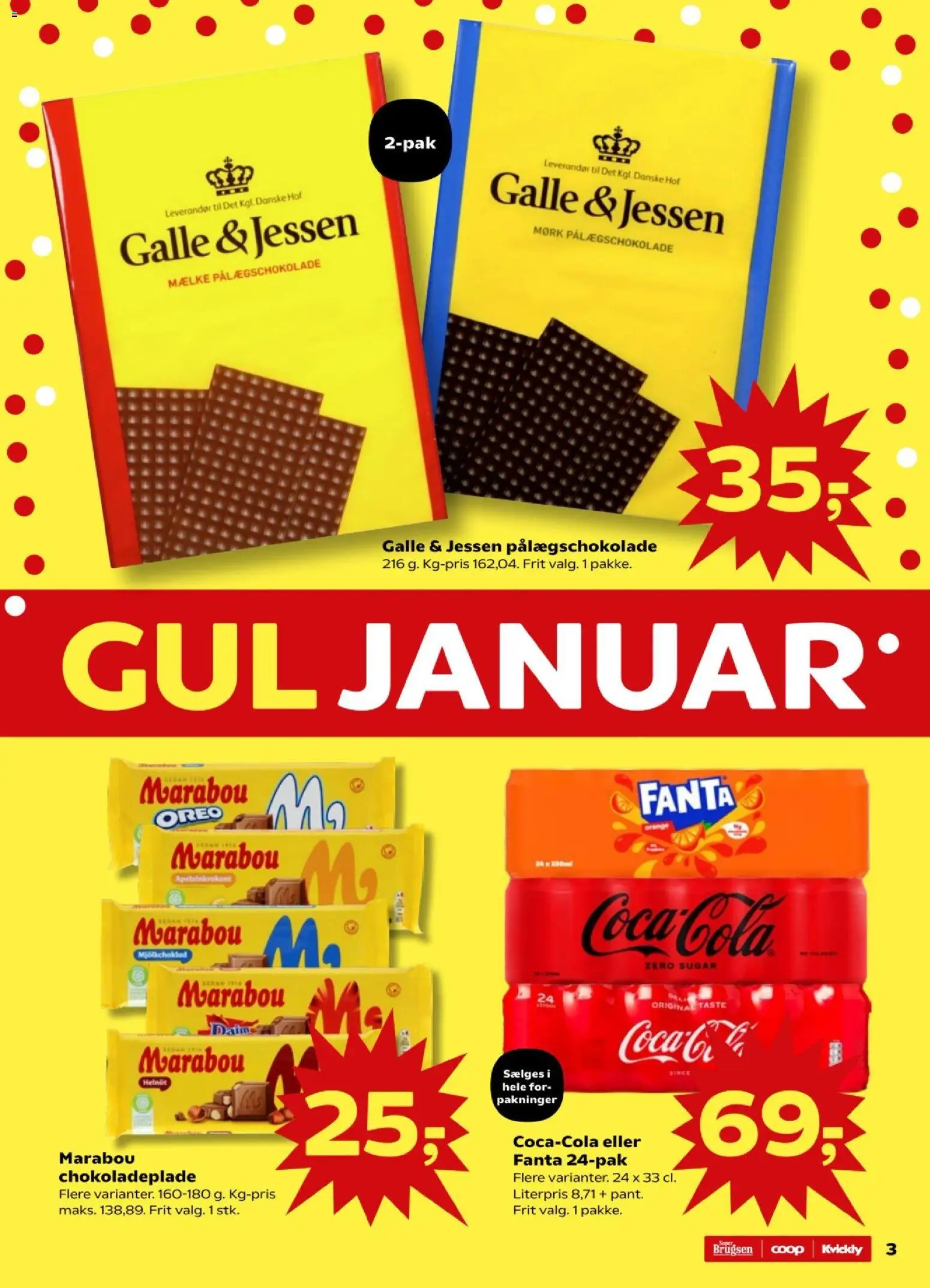 Super Brugsen tilbudsavis – gyldig fra 16.01.2026 | Side: 3 | Produkter: Fanta, Pålægschokolade, Oreo