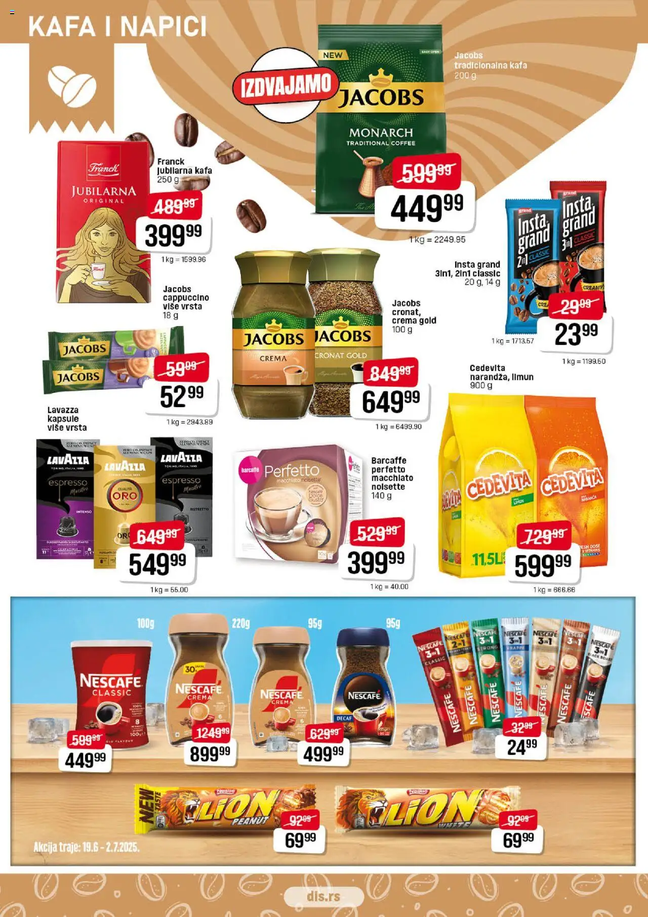 DIS katalog - važi od 19.06.2025 | Strana: 10 | Proizvode: Kapsule, Cedevita, Limun, Nescafé