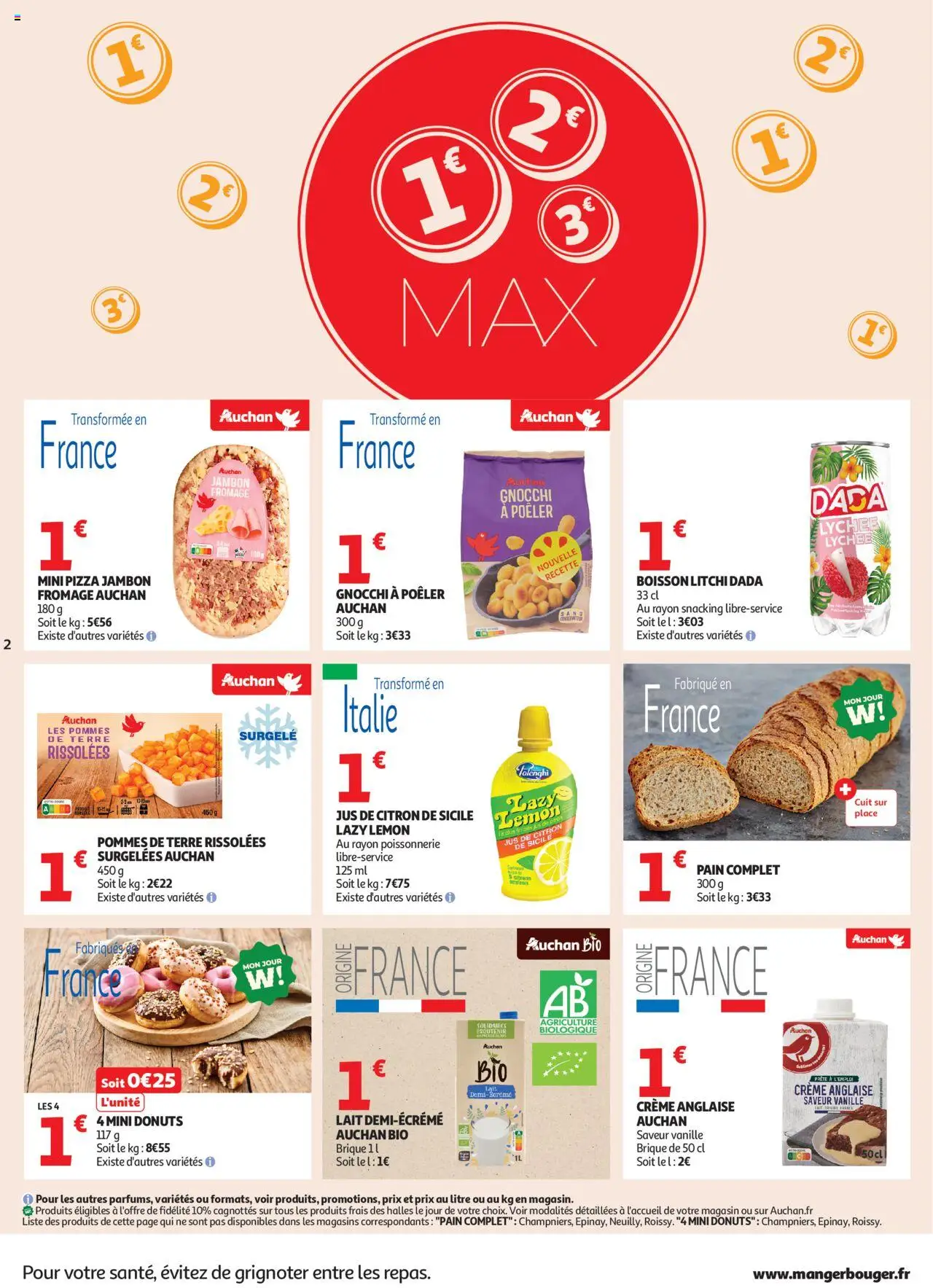  | Page: 2 | Produits: Poissonnerie, Fromage, Pain, Pommes