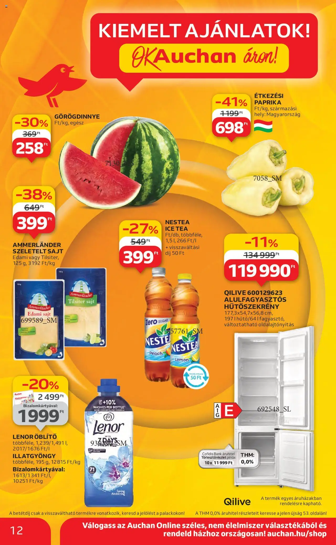 Auchan akciós ujság - amely érvényes a következő dátumtól: 26.06.2025 | Oldal: 12 | Termékek: Ice tea, Öblítő, Sajt, Tea