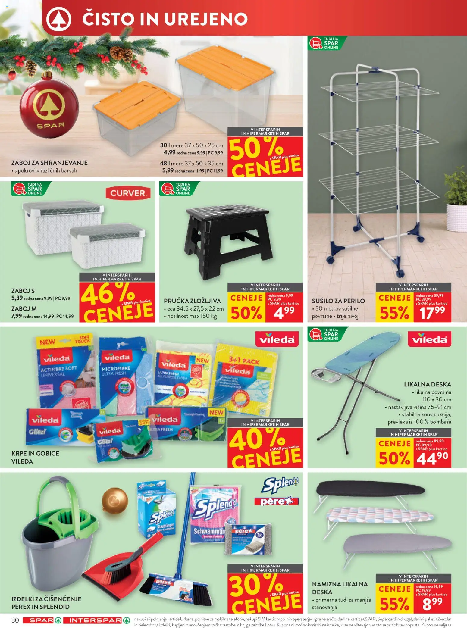 Novi Spar katalog ponudbe – veljaven od 10.12.2025 | Stran: 36 | Izdelki: Likalna deska, Sušilo za perilo, Prevleka, Zaboj