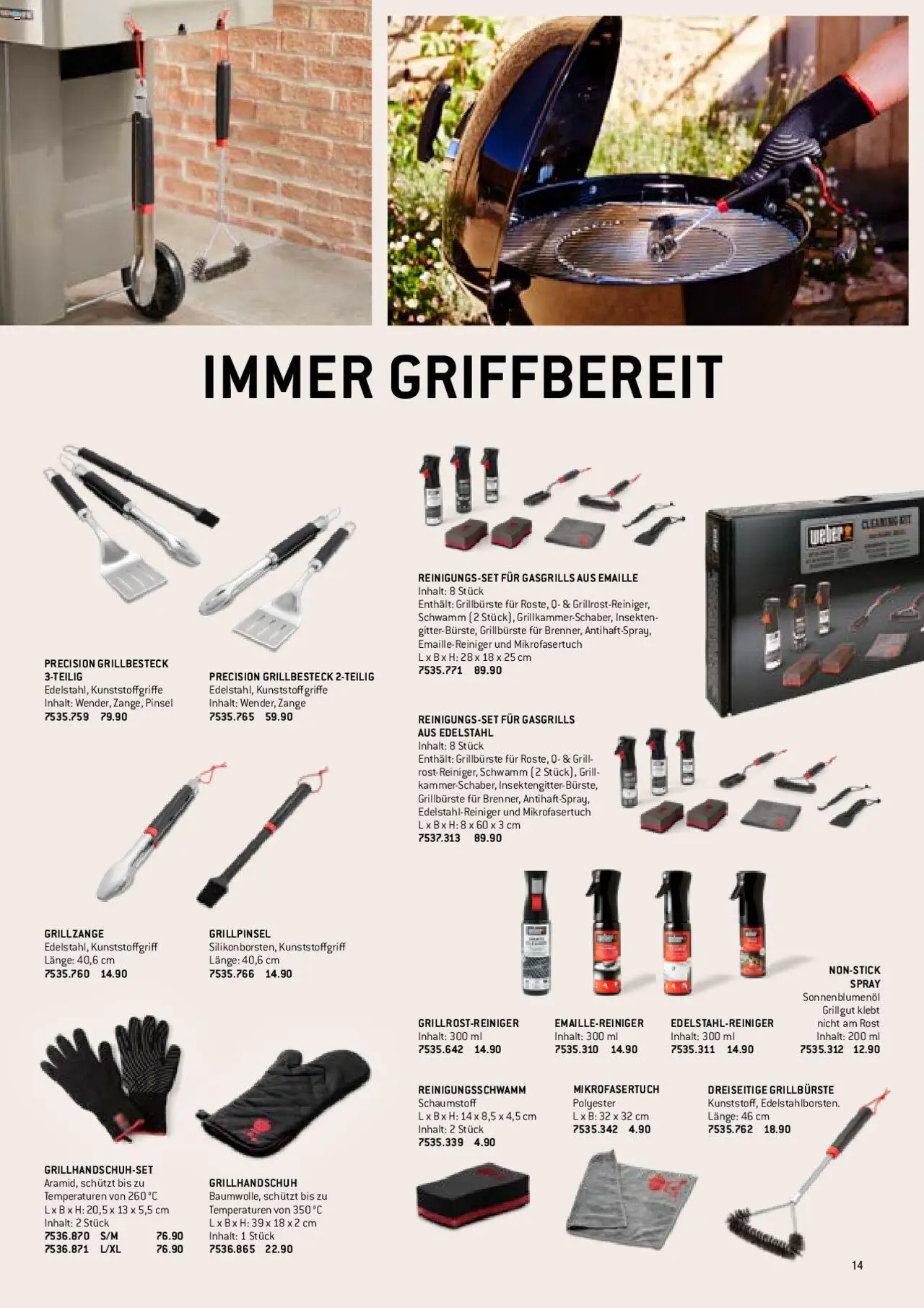 DO IT+GARDEN MIGROS Aktionen Grill  ab 26.02.2024 | Seite: 14 | Produkte: Pinsel, Grill