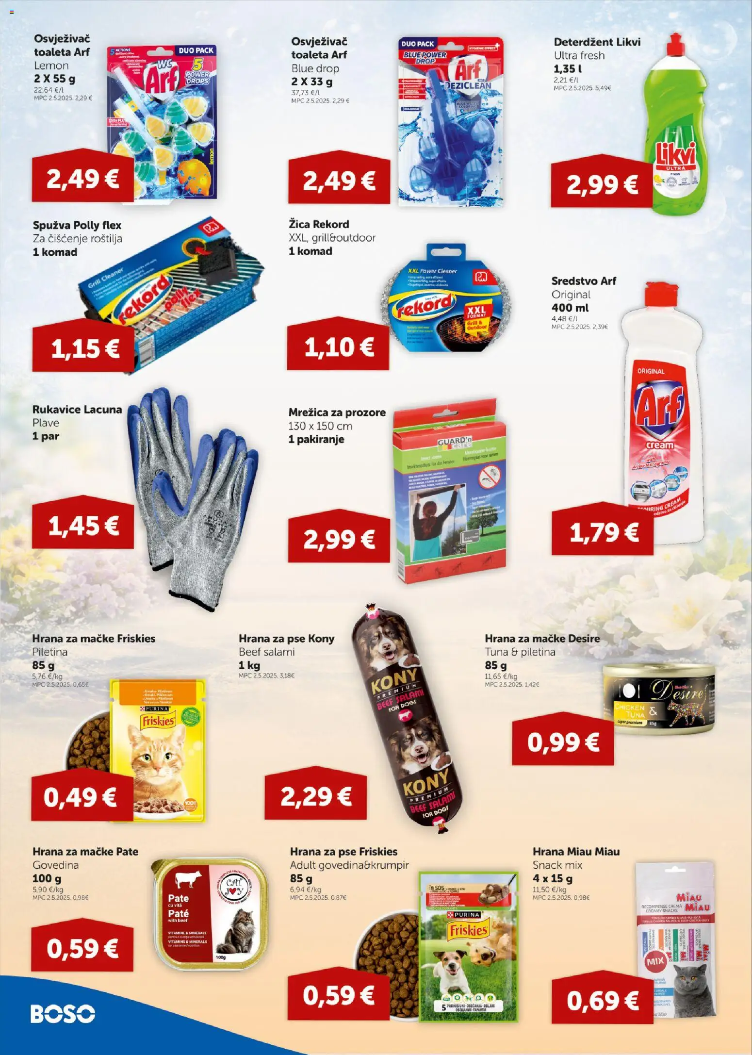 Boso katalog | vrijedi od 23.04.2026 | Stranica: 18 | Proizvodi: Spužva, Deterdžent, Govedina, Hrana za mačke