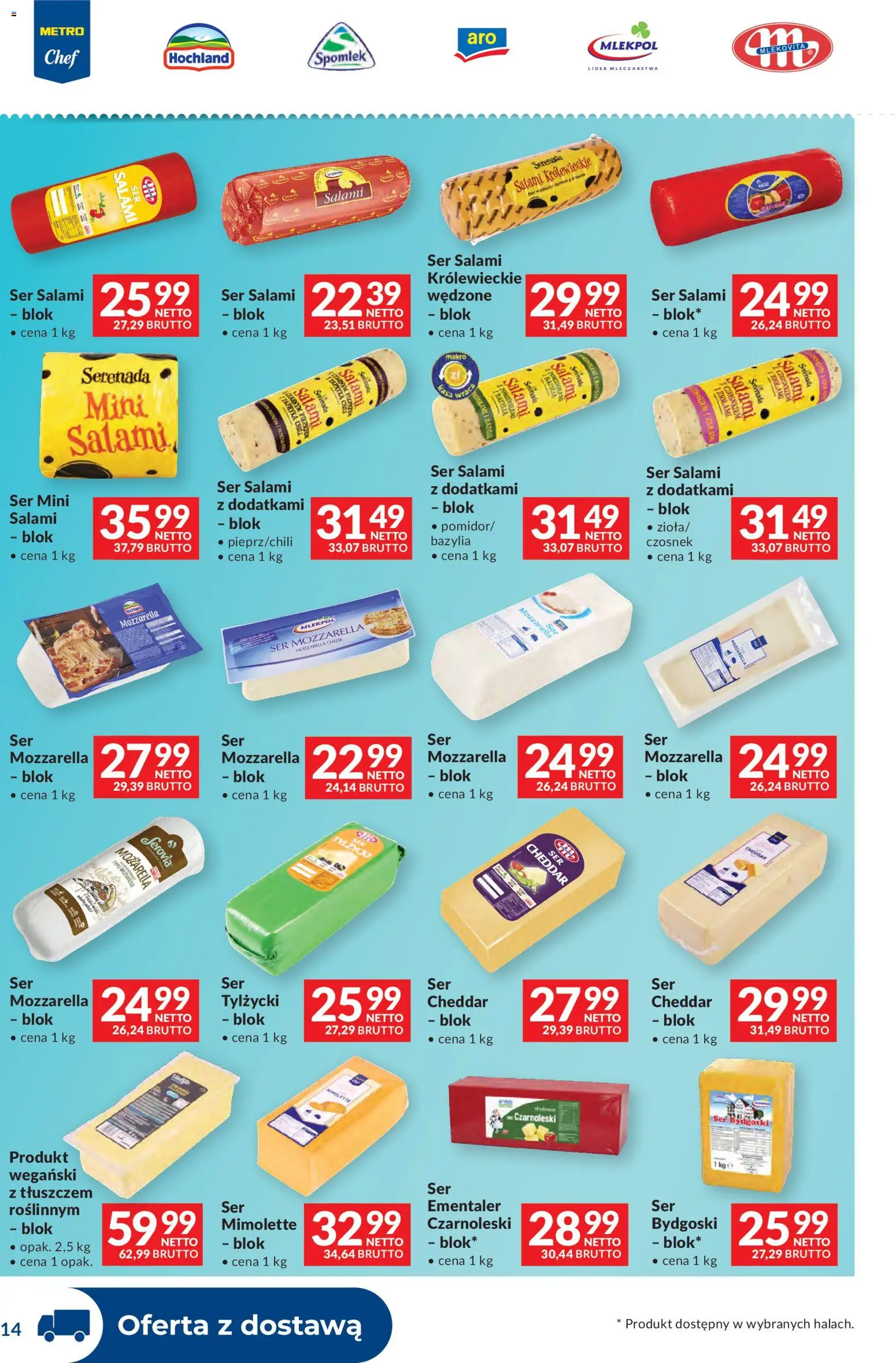 Makro Gazetka - Dystrybucja do sklepów od 25.11.2025 | Strona: 14 | Produkty: Czosnek, Bazylia, Salami, Cheddar