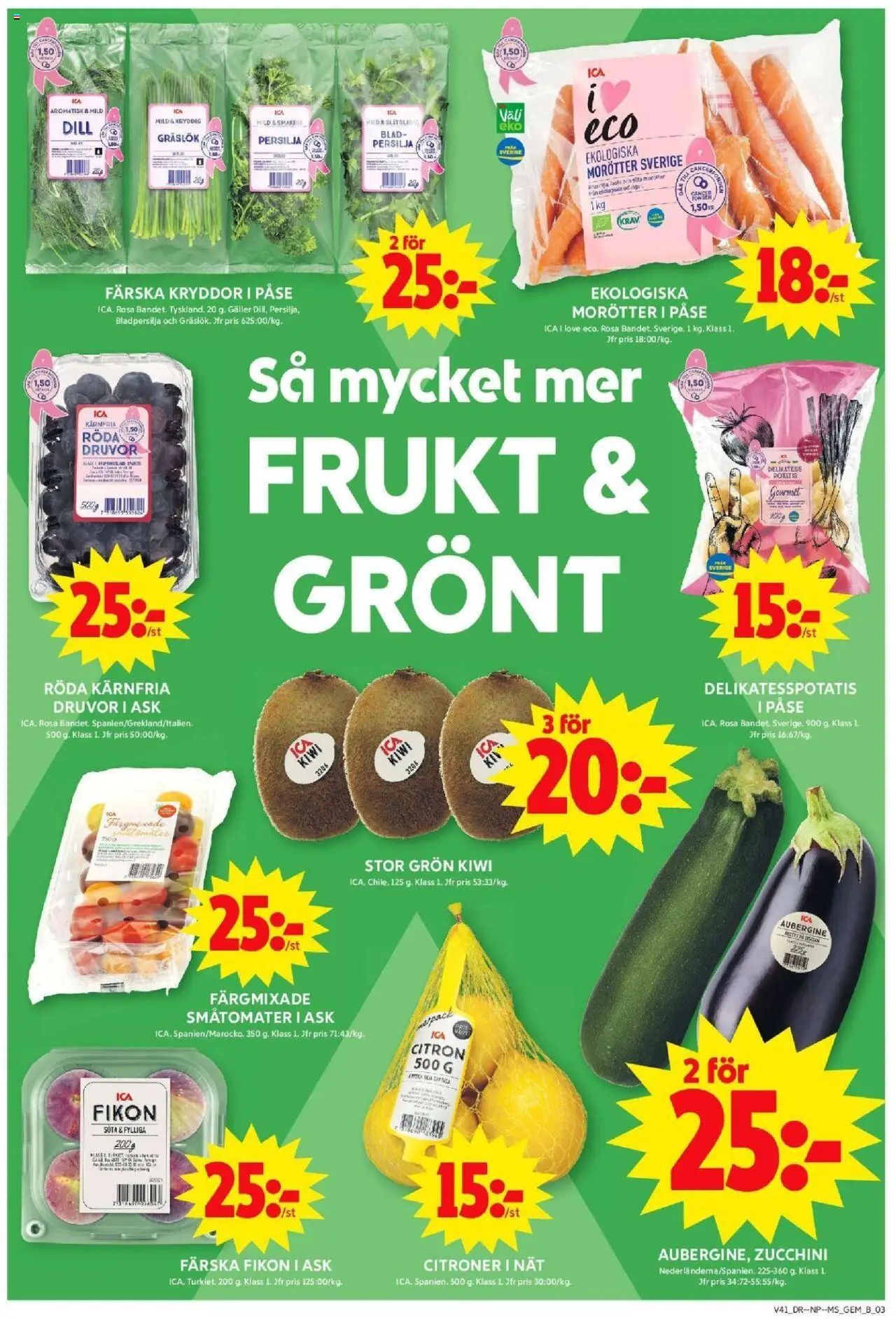 ICA Maxi reklamblad aktuell från 06.10.2025 | Sida: 3 | Produkter: Galler, Gräslök, Citron, Persilja