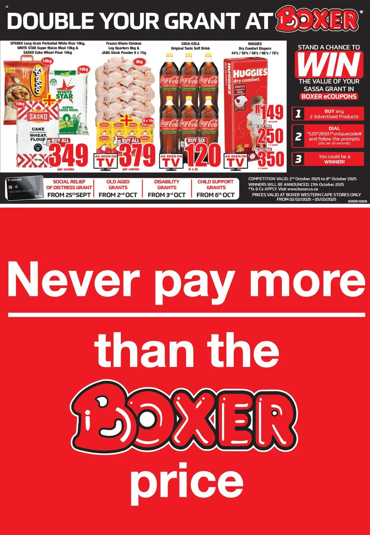 New Boxer catalogue – valid from 02.10.2025 | Page: 1 | Products: TV, Chicken, Powder, Stock