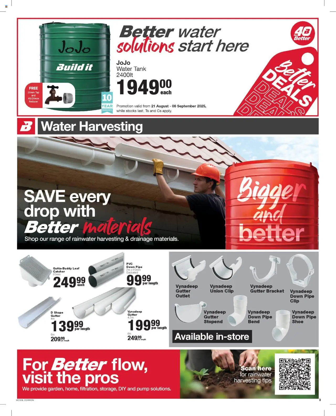 Build It - Western Cape - Weekly Specials │ valid from 21.08.2025 | Page: 3 | Products: Tank, Tap, Pipe, Water