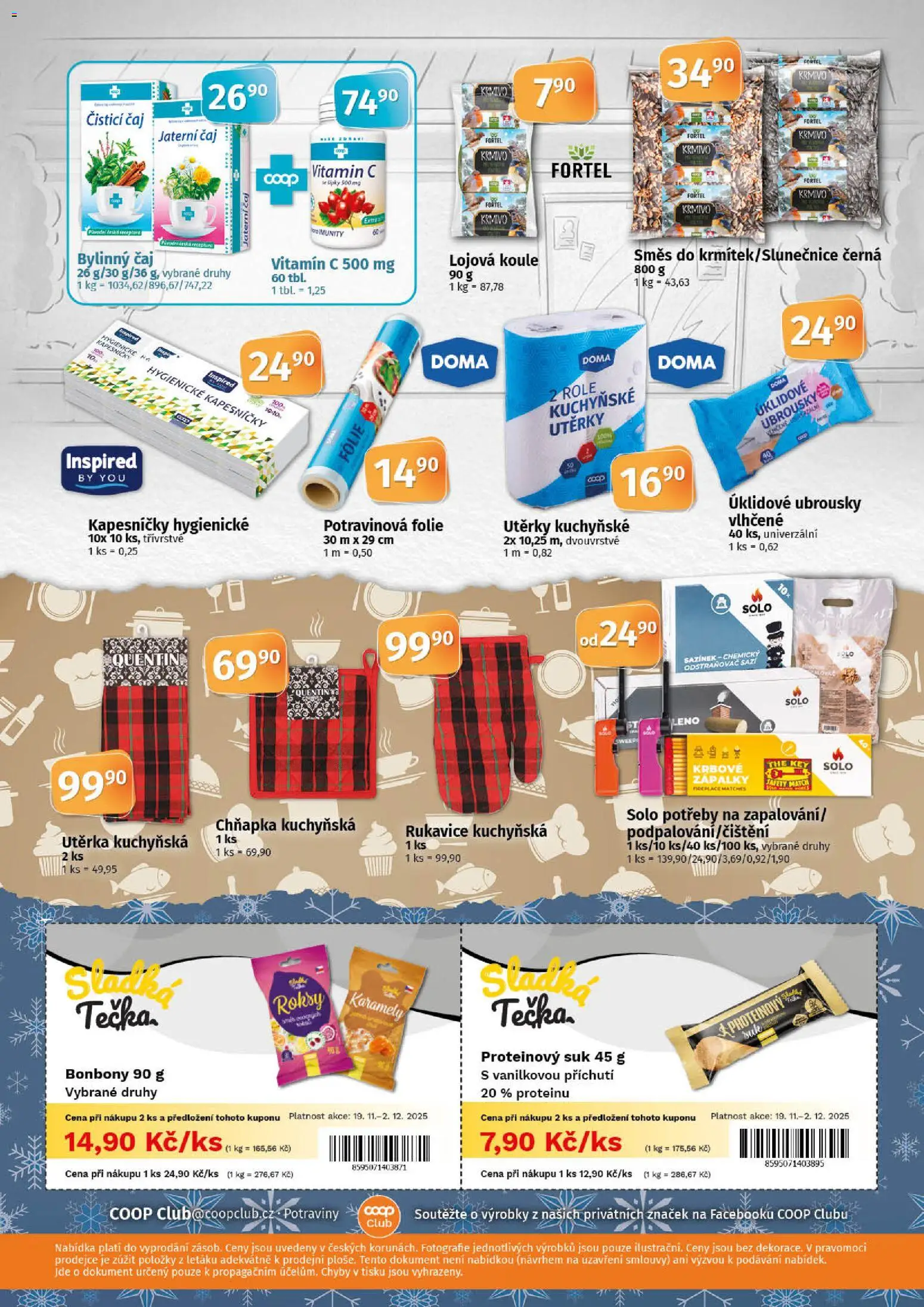 Coop leták - Tuty od 19.11.2025 | Strana: 10 | Produkty: Čaj, Ubrousky, Potravinová folie, Chňapka