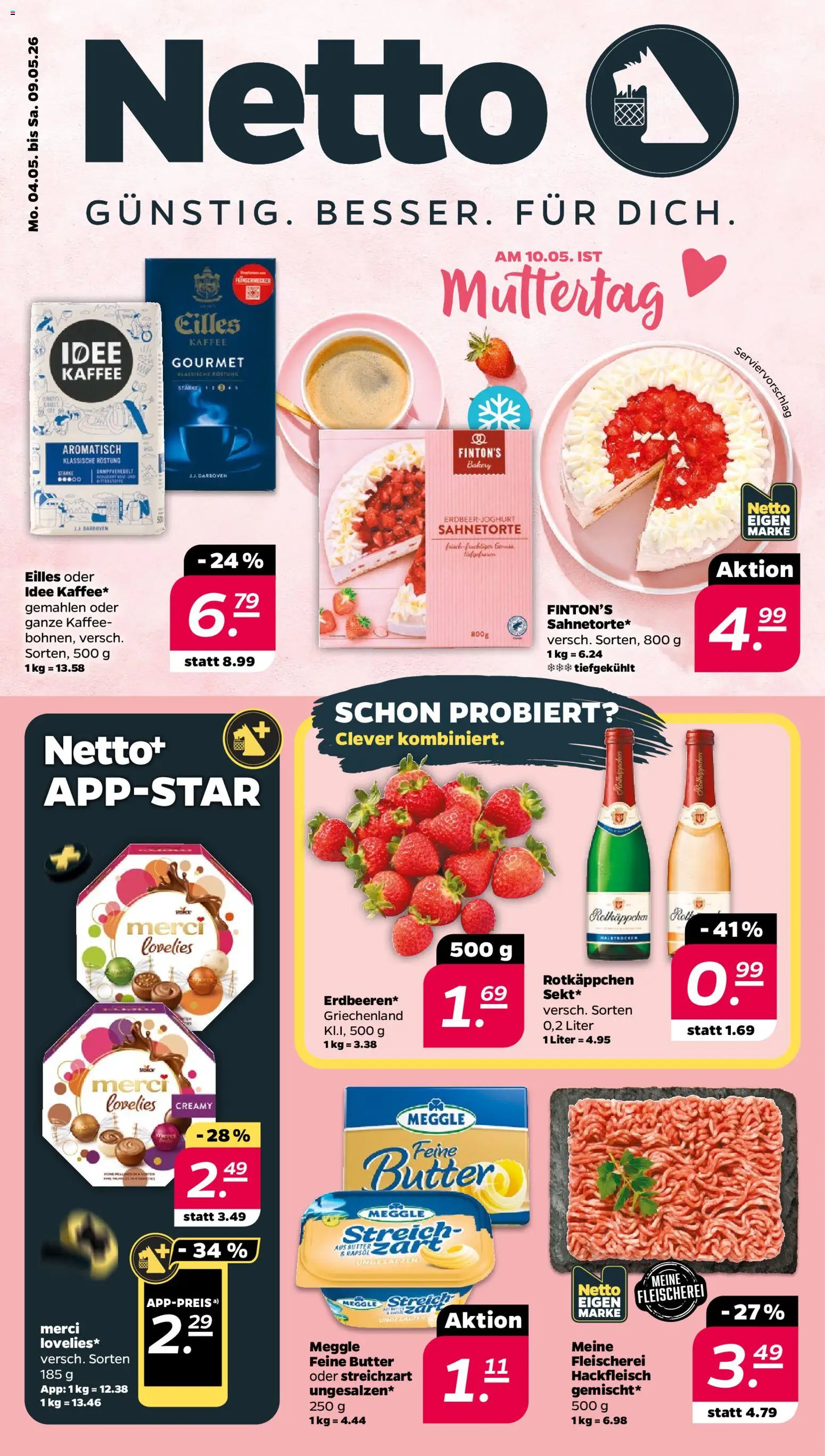 Netto Prospekt 	 – gültig ab 04.05.2026 | Seite: 1 | Produkte: Merci, Idee kaffee, Butter, Rotkäppchen