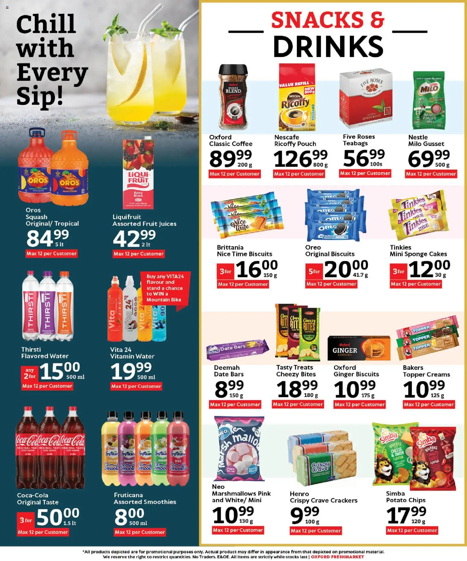 New Oxford Freshmarket catalogue – valid from 25.02.2026 | Page: 10 | Products: Squash, Flavored water, Cheese, Cookies