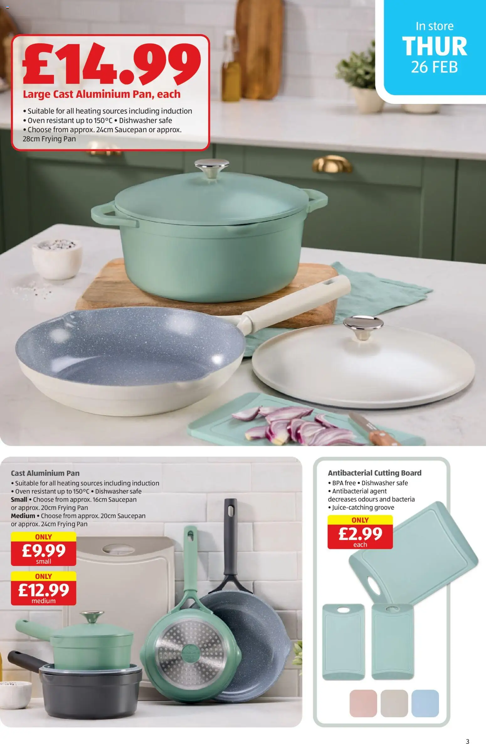 {H1} | Page: 3 | Products: Saucepan, Oven, Dishwasher