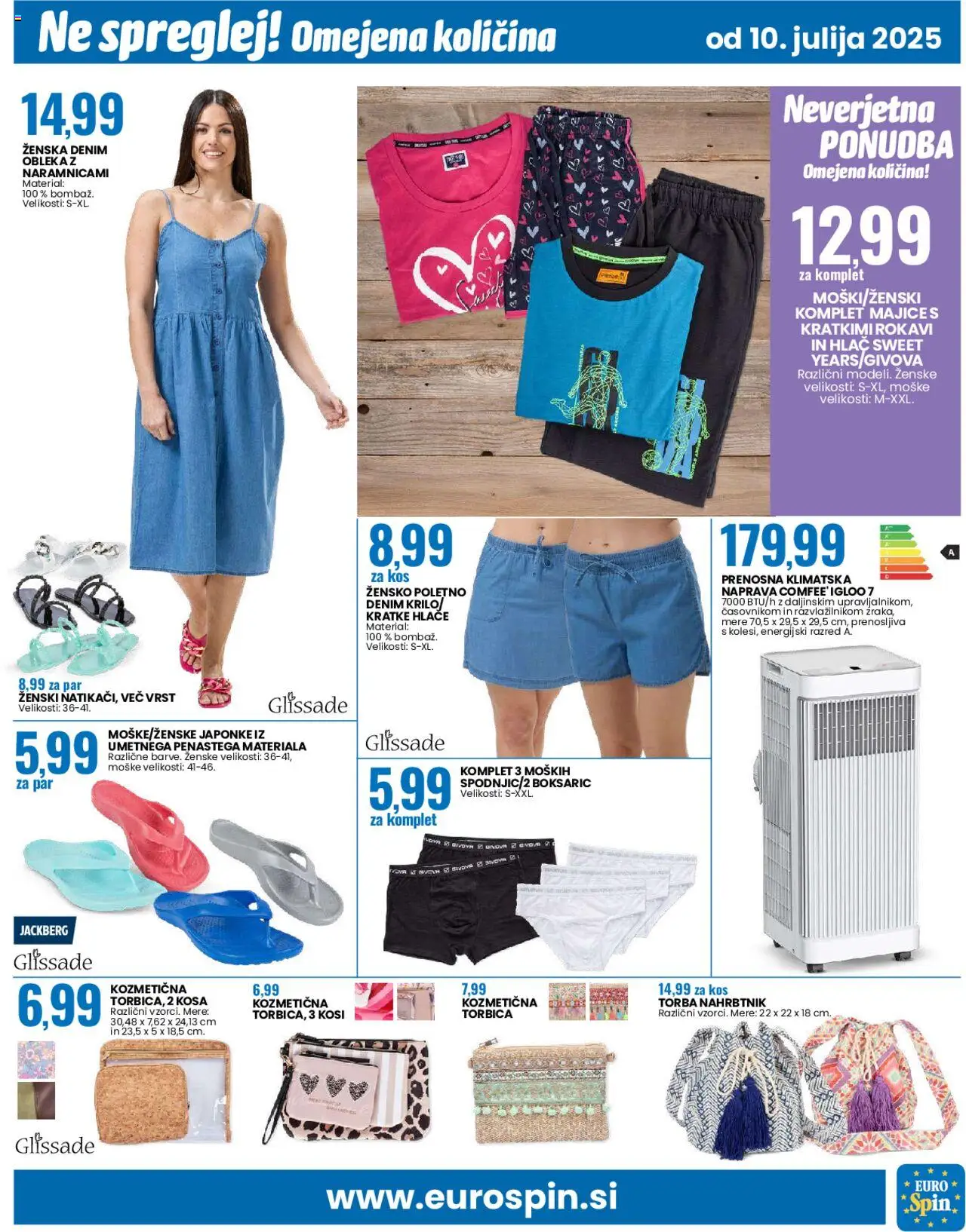 Eurospin - Kranj │ velja od 10.07.2025 | Stran: 15 | Izdelki: Klimatska naprava, Torba, Japonke, Torbica