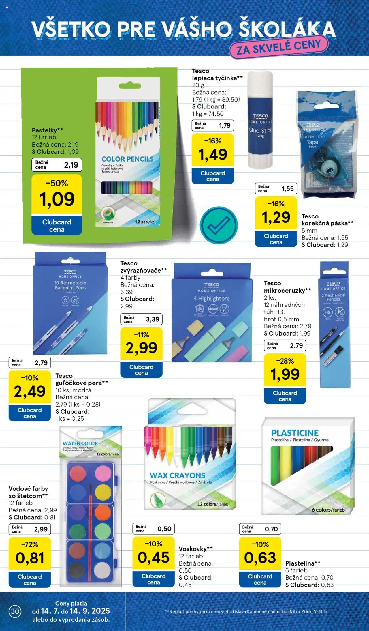 Tesco Hypermarket - leták │ platný od 06.08.2025 | Strana: 30 | Produkty: Pastelky