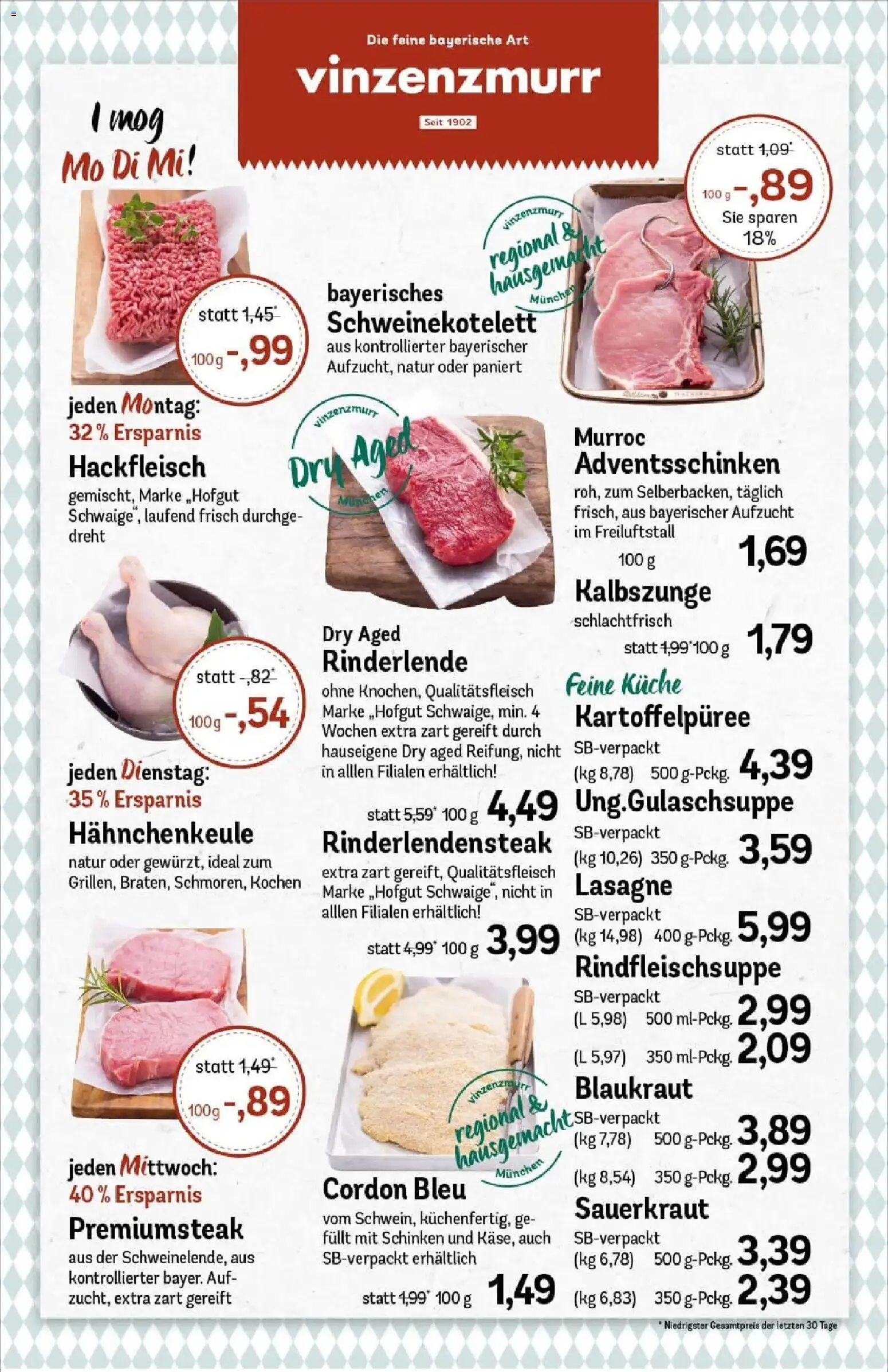 Rewe prospekt Hausham	 – gültig ab 23.11.2025 | Seite: 8 | Produkte: Küche, Schinken, Steak, Hackfleisch