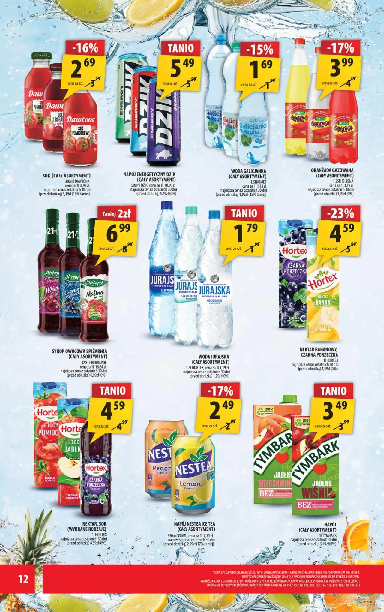 Arhelan Gazetka od 11.08.2025 | Strona: 12 | Produkty: Malina, Porzeczka, Sok, Banan