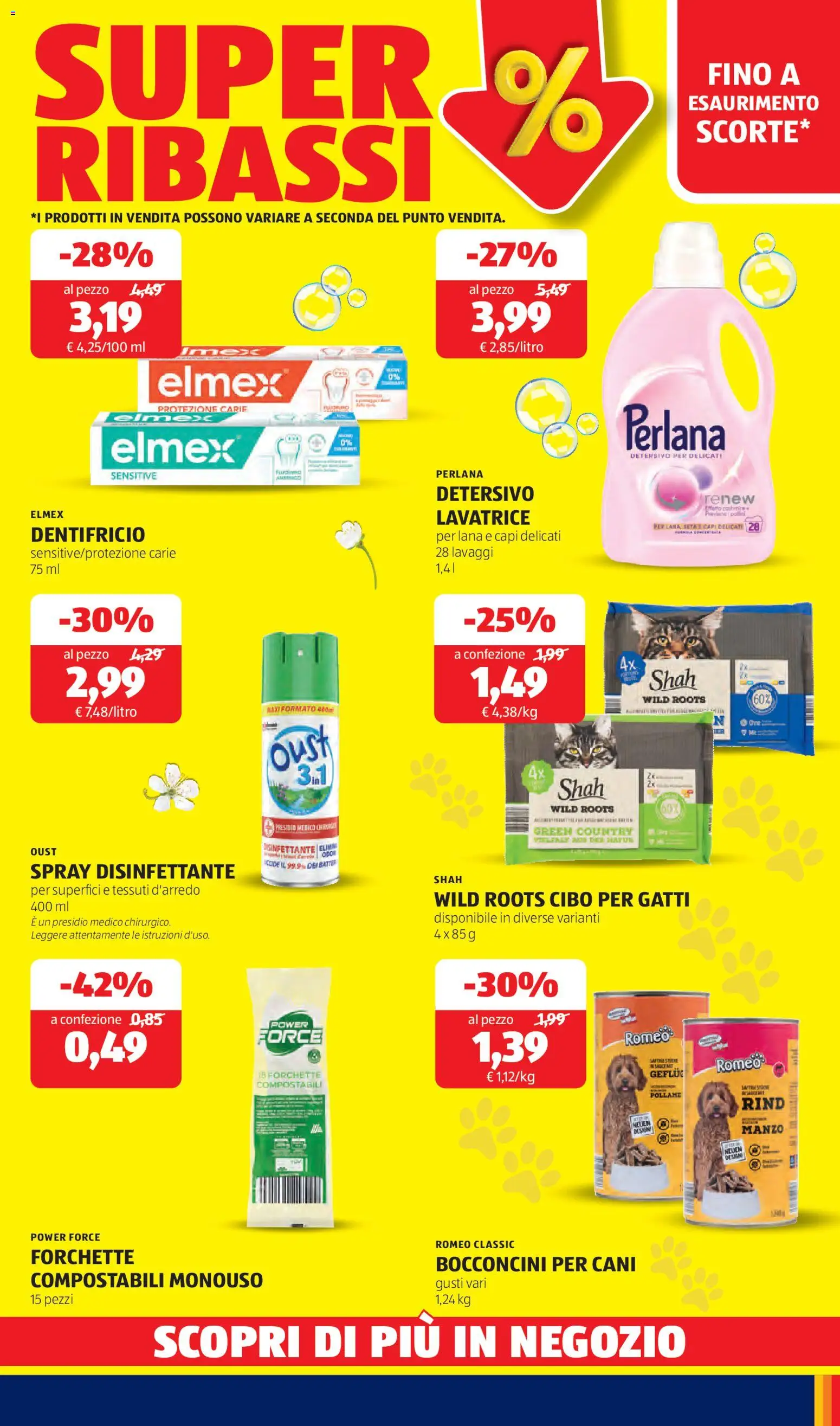 Volantino Aldi del 23.02.2026 | Pagina: 32 | Prodotti: Spray disinfettante, Dentifricio, Manzo, Lavatrice