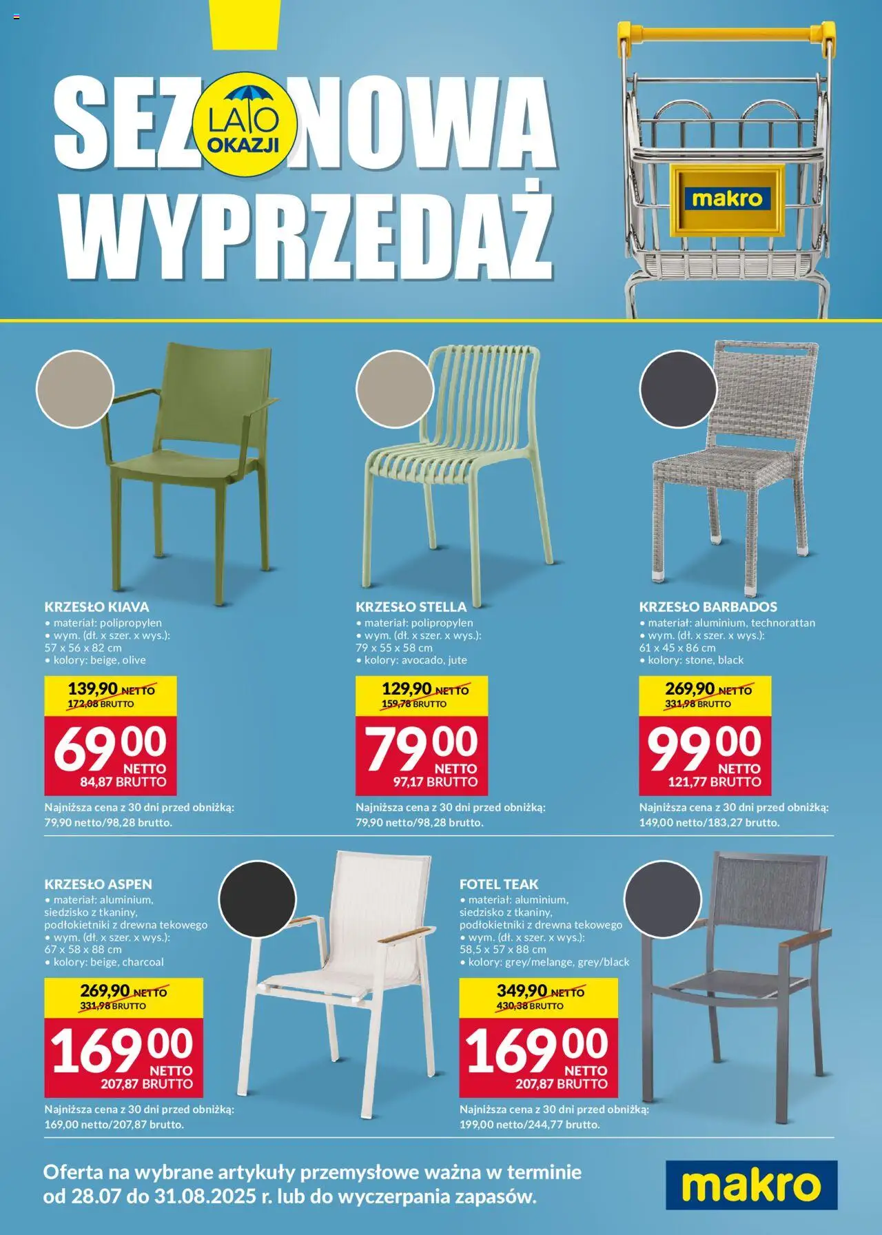 Makro Gazetka - Totalna Wyprzedaż od 28.07.2025 | Strona: 1 | Produkty: Fotel, Krzesło