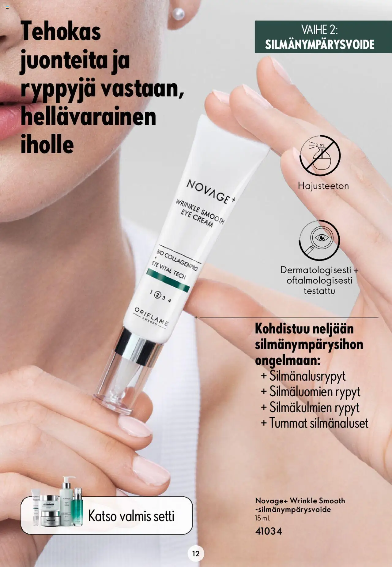 Oriflame Novage+ – voimassa 25.01.2024 alkaen | Sivu: 12 | Tuotteet: Silmänympärysvoide