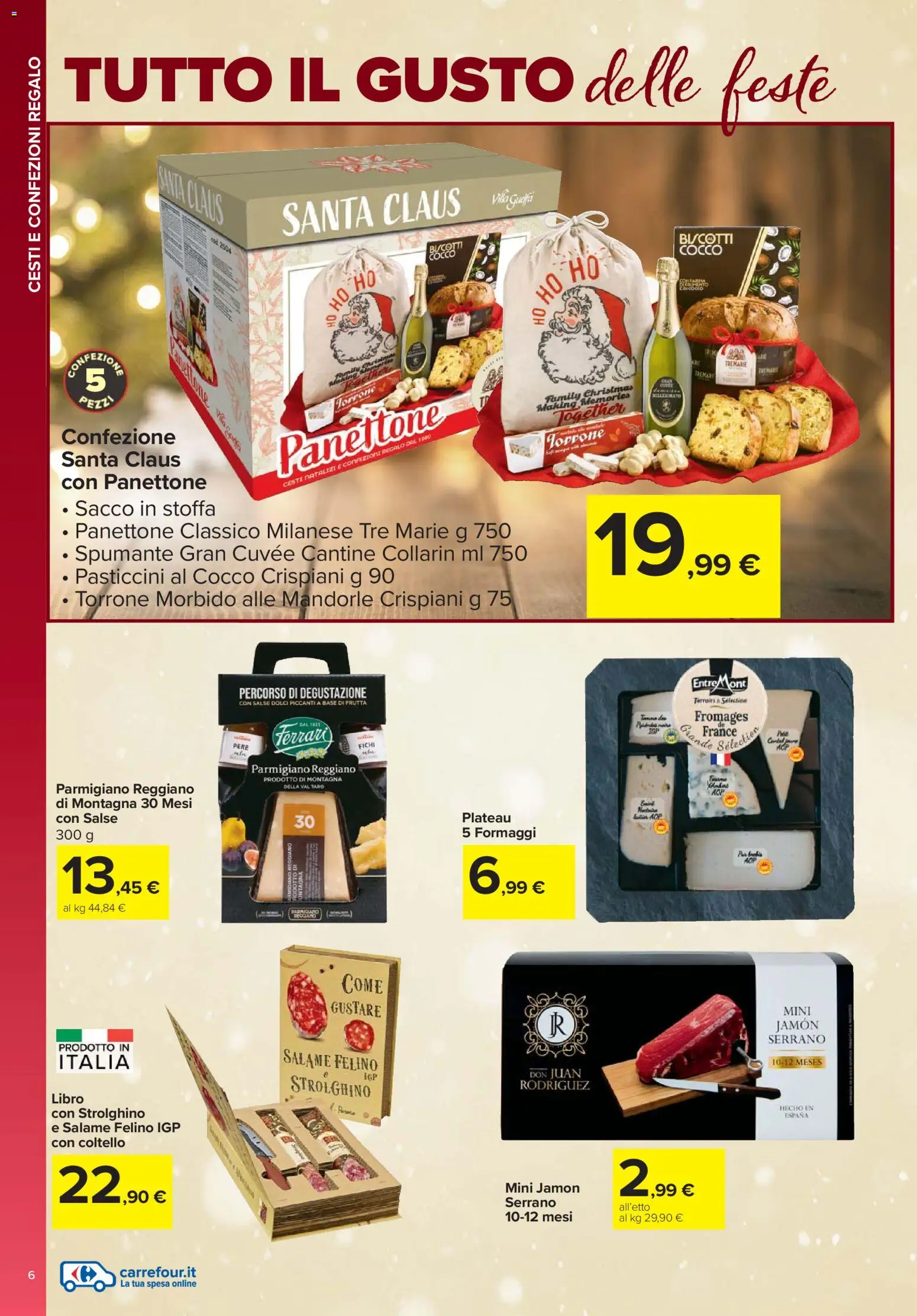 Volantino Carrefour del 13.11.2025 | Pagina: 6 | Prodotti: Salame, Mandorle, Panettone, Spumante