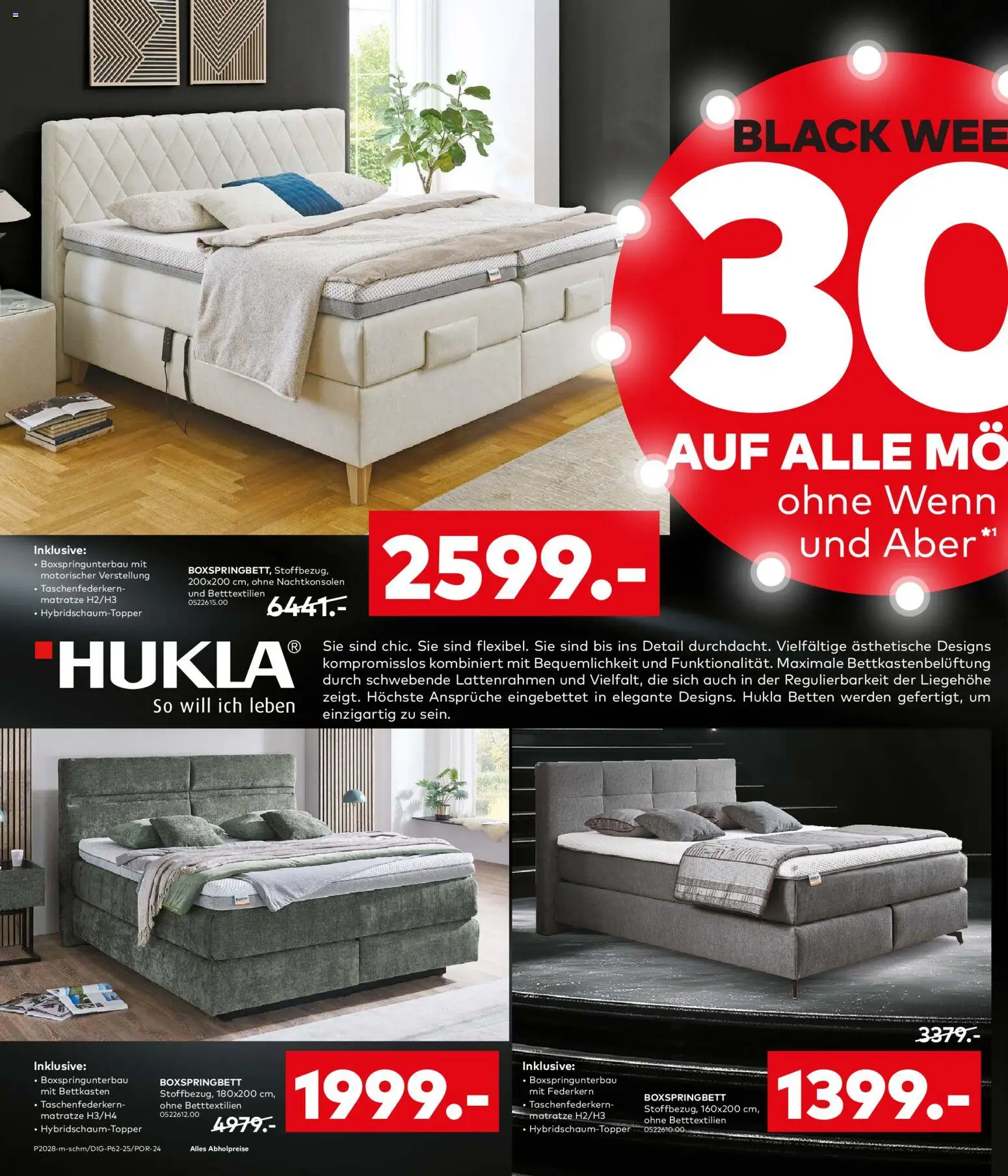 Porta! Unglaubliche Black Deals, 30% auf ALLE Möbel und verlängerte Öffnungszeiten am Black Friday! - Bergheim-Zieverich – gültig ab 24.11.2025 | Seite: 4 | Produkte: Matratze, Boxspringbett