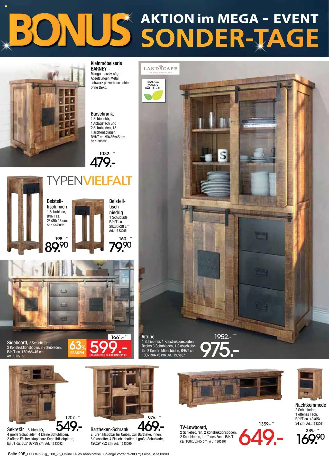 Zurbrüggen Prospekt Bonus Sonder-Tage - gültig ab dem 02.08.2025 | Seite: 32 | Produkte: Vitrine, Tisch, Mango