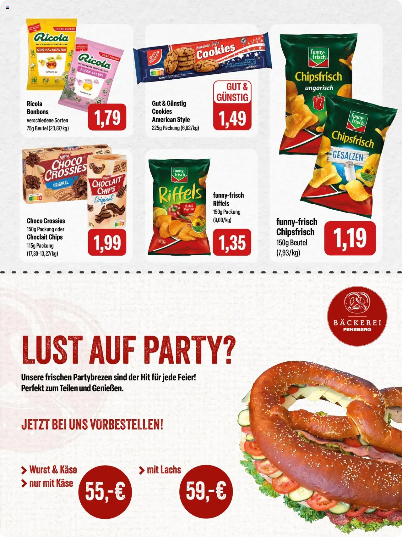 Feneberg Angebote – gültig ab 16.10.2025 | Seite: 14 | Produkte: Bäckerei, Funny frisch, Lachs, Chips