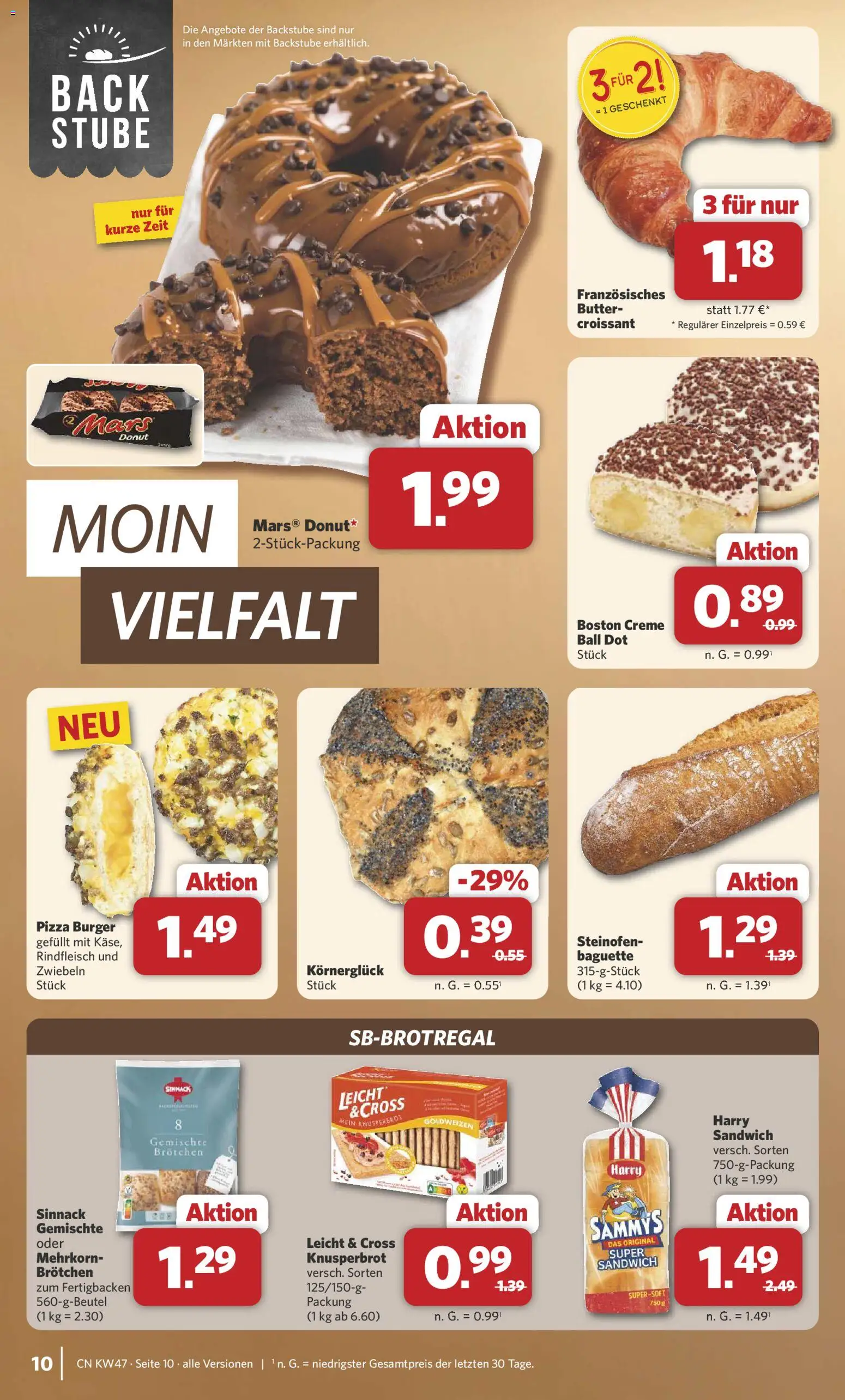 Combi Prospekt 	 – gültig ab 17.11.2025 | Seite: 10 | Produkte: Butter, Baguette, Creme, Pizza