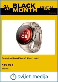 Black Friday Svijet medija - Pregled kataloga iz trgovine Svijet medija, vrijedi od 03.11.2025 | Stranica: 7 | Proizvodi: Pametni sat, Sat