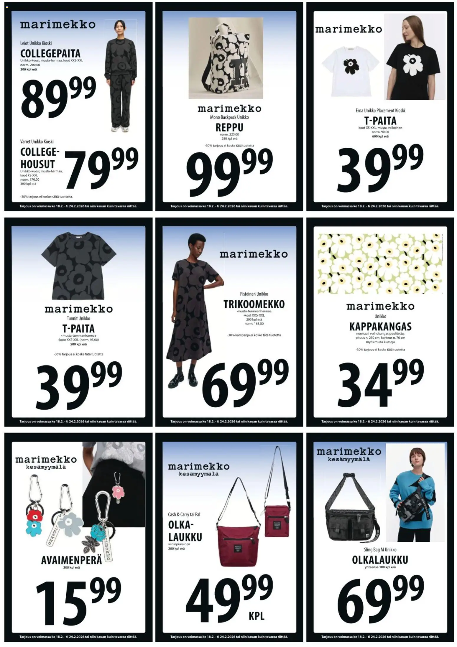 Tuuri tarjoukset – voimassa 18.02.2026 alkaen | Sivu: 12 | Tuotteet: Laukku, Avaimenperä, Housut, Reppu